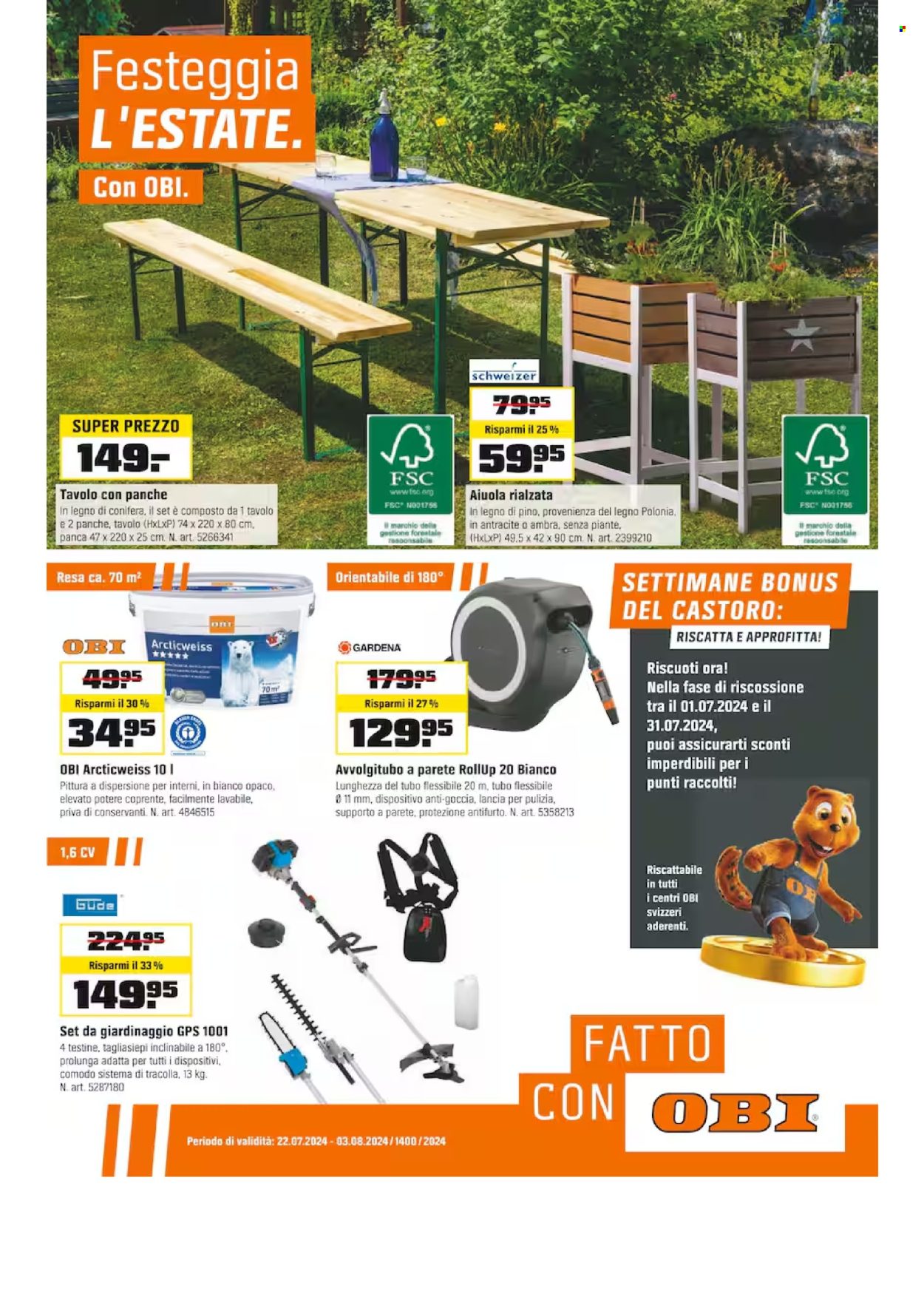 Volantino OBI - 22.7.2024 - 3.8.2024. Pagina 1