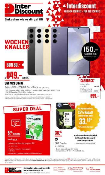 Volantino Interdiscount - 5.8.2024 - 18.8.2024.