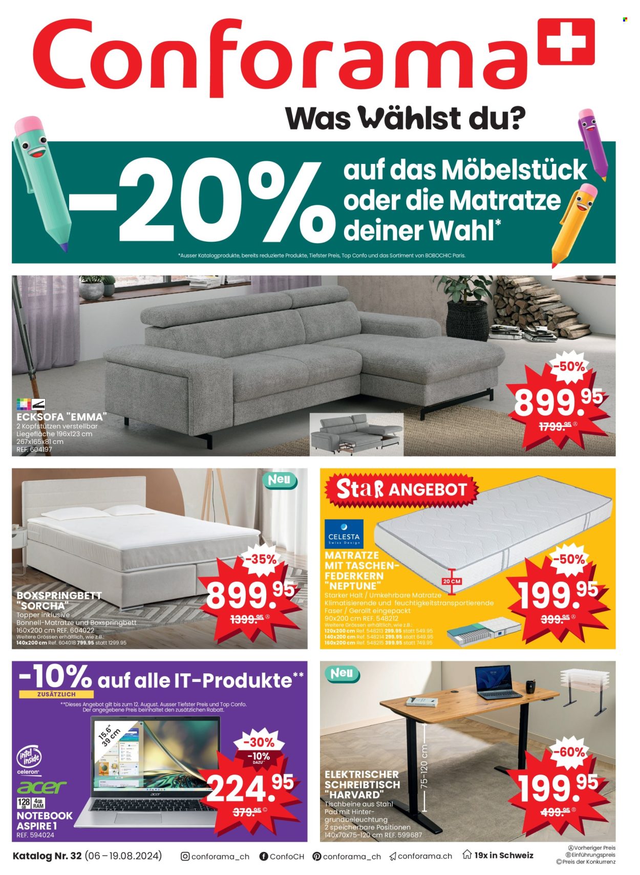 Volantino Conforama - 6.8.2024 - 19.8.2024. Pagina 1
