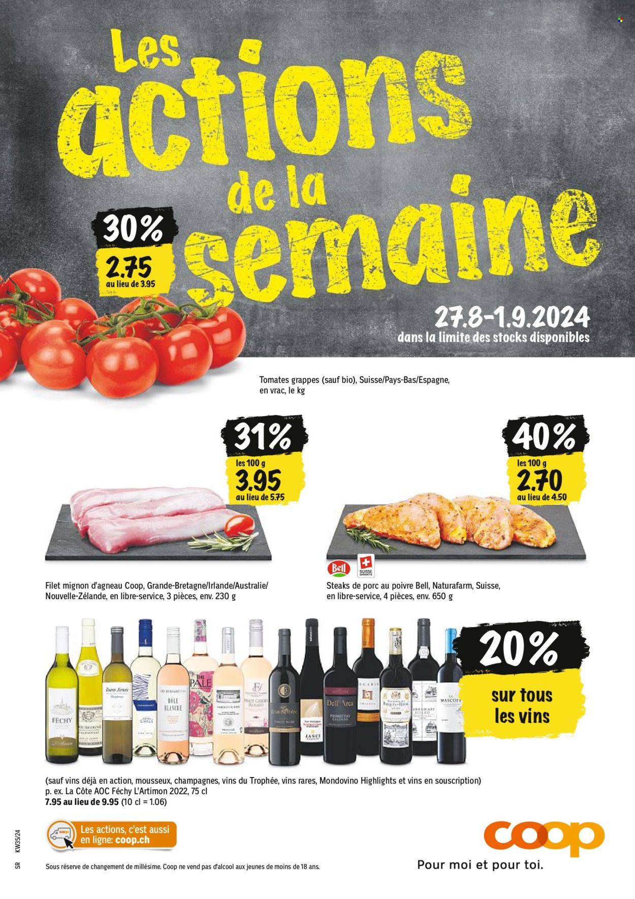 Prospekt Coop - 27.8.2024 - 1.9.2024. Seite 1