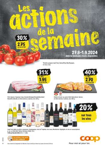 Prospekte Coop - 27.8.2024 - 1.9.2024.