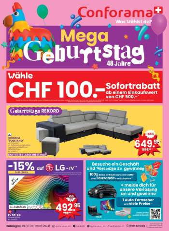 Volantino Conforama - 27.8.2024 - 9.9.2024.