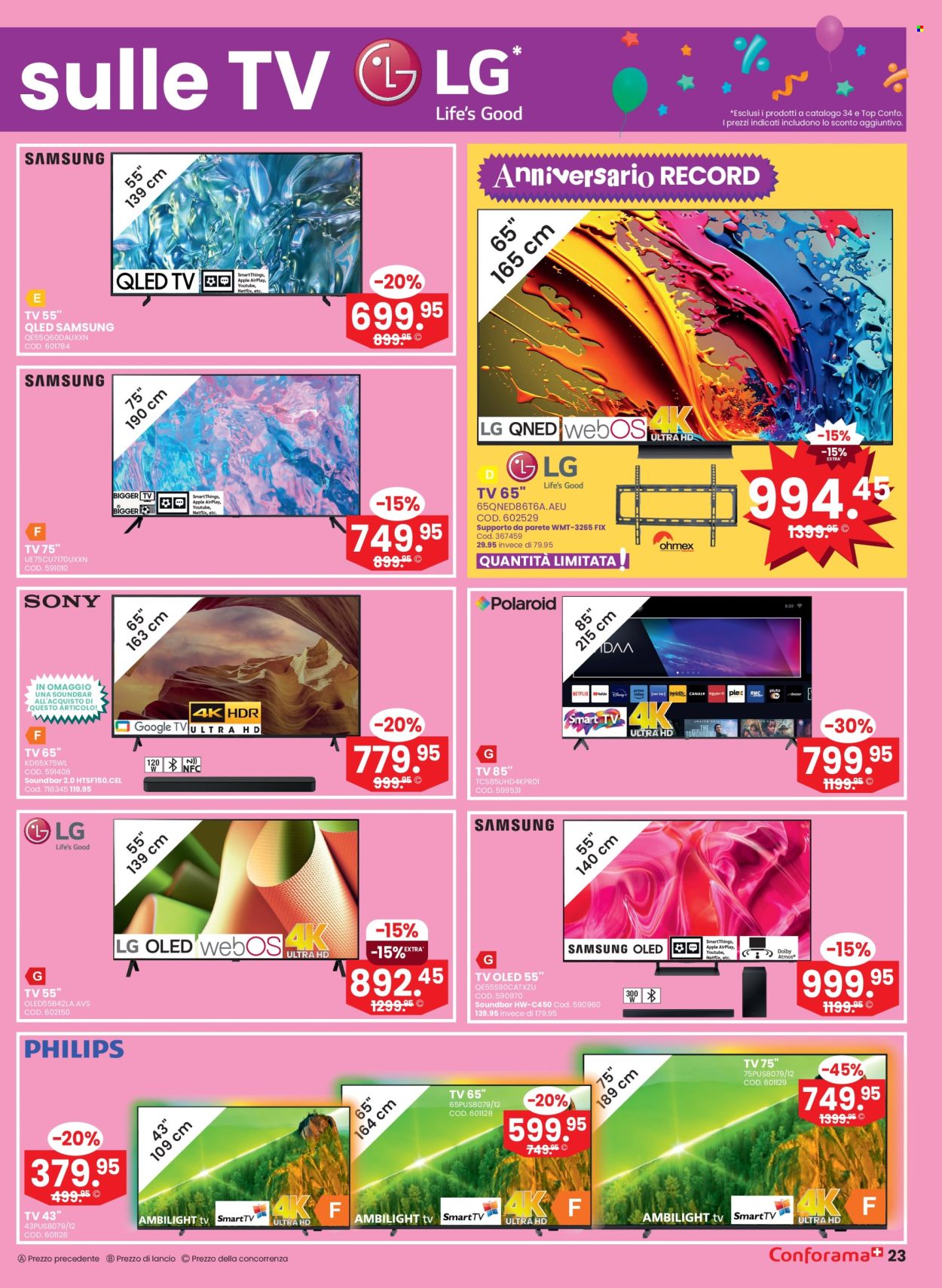 Volantino Conforama - 27.8.2024 - 9.9.2024. Pagina 23