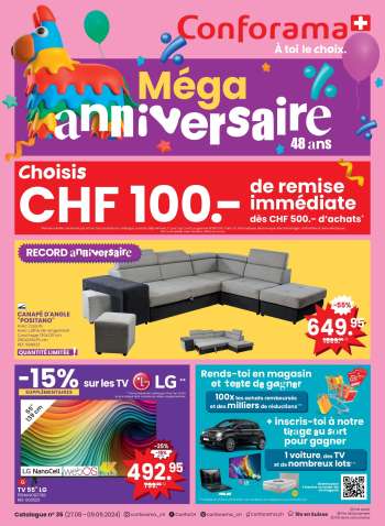 Catalogue Conforama - 27.8.2024 - 9.9.2024.
