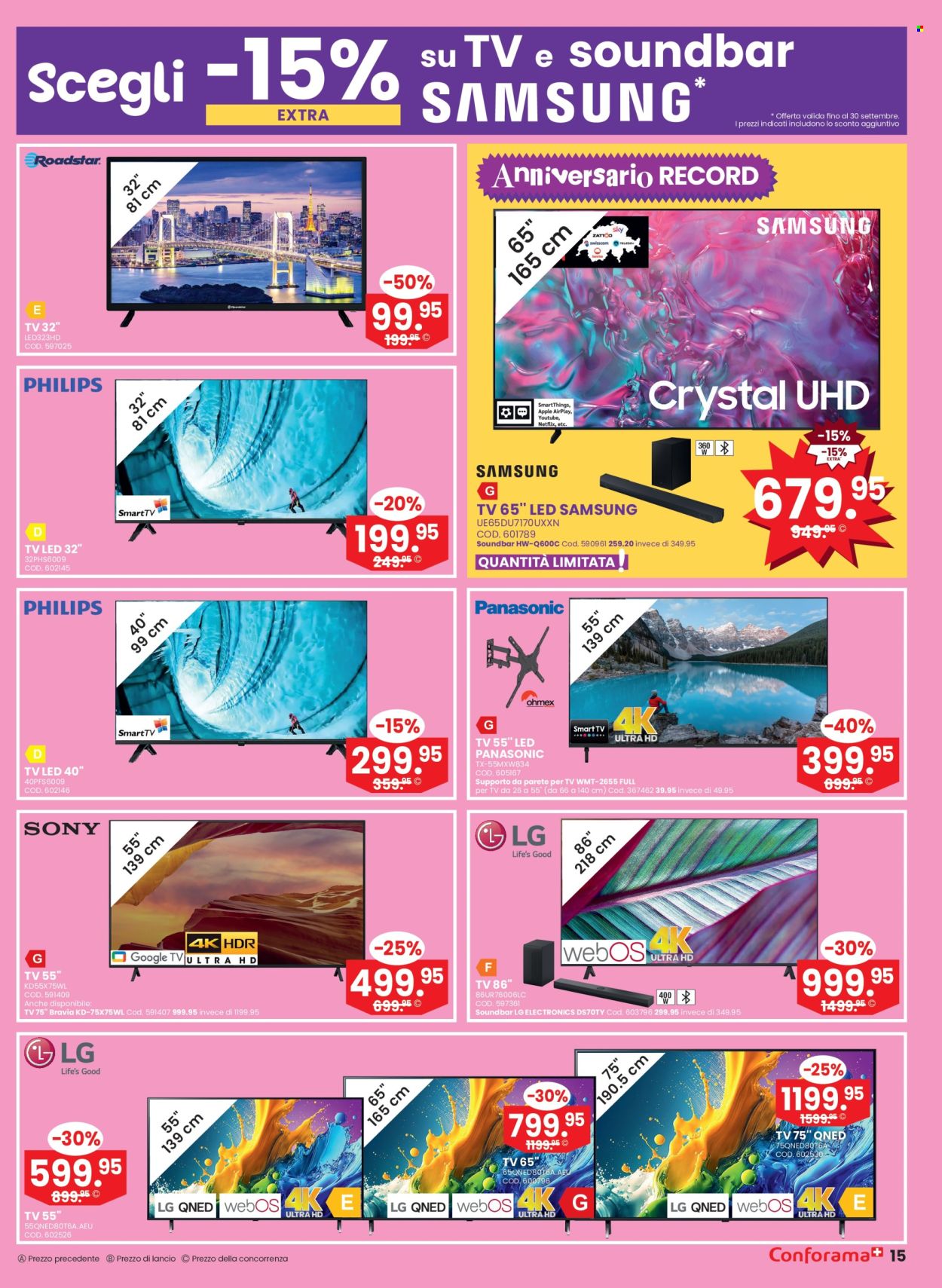 Volantino Conforama - 24.9.2024 - 7.10.2024. Pagina 15