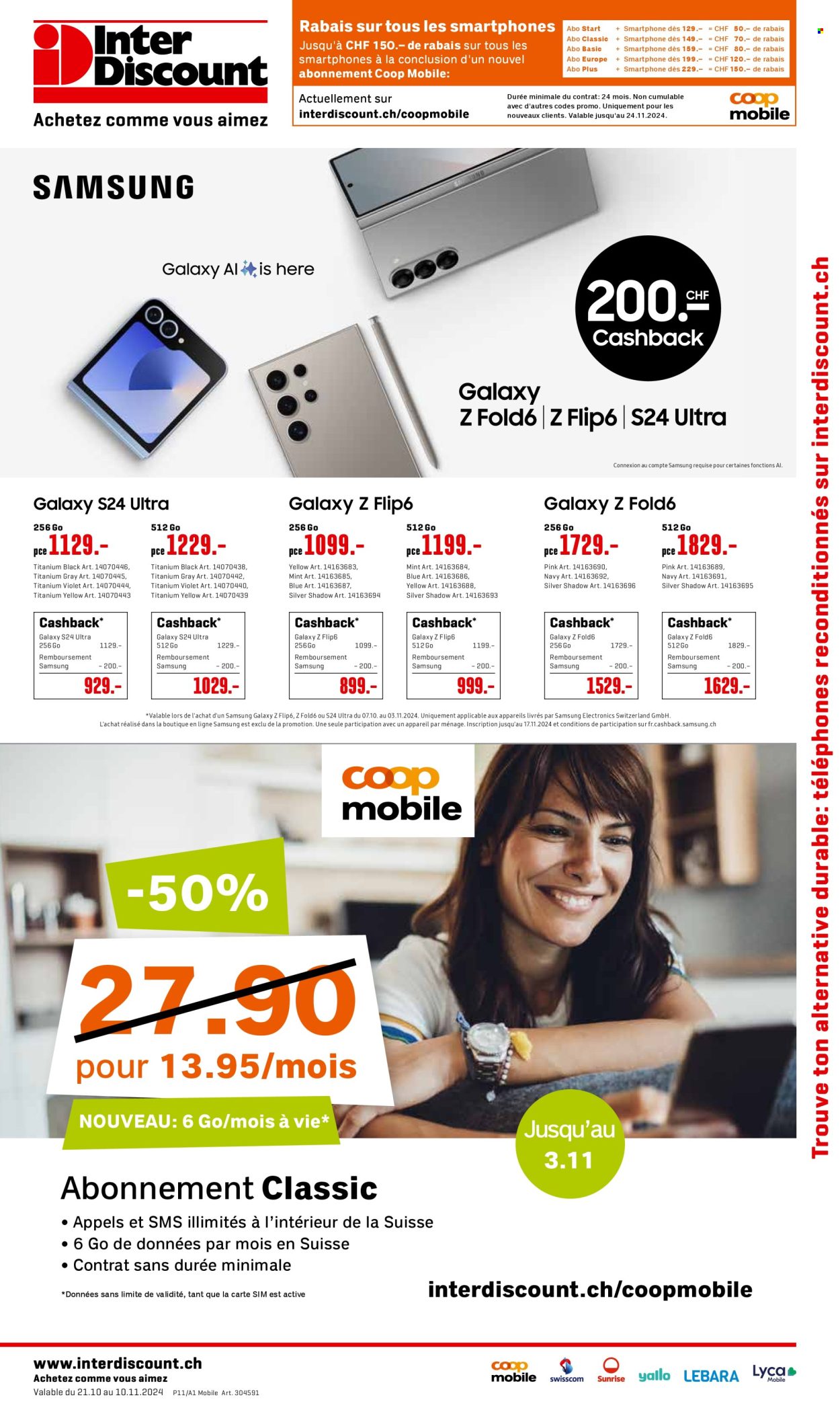Prospekt Interdiscount - 21.10.2024 - 10.11.2024. Seite 1