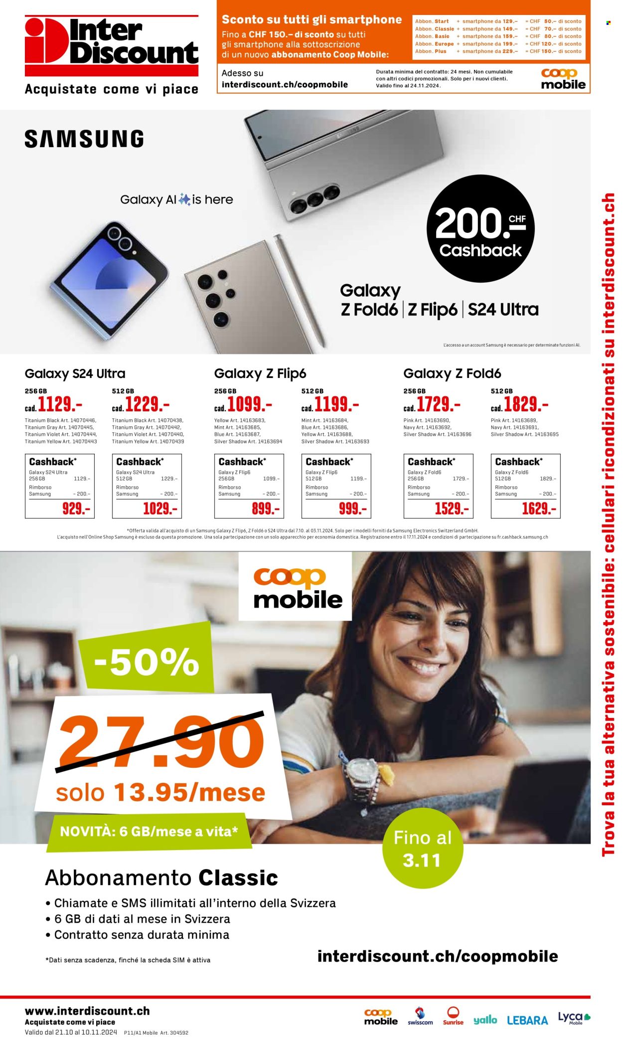 Volantino Interdiscount - 21.10.2024 - 10.11.2024. Pagina 1