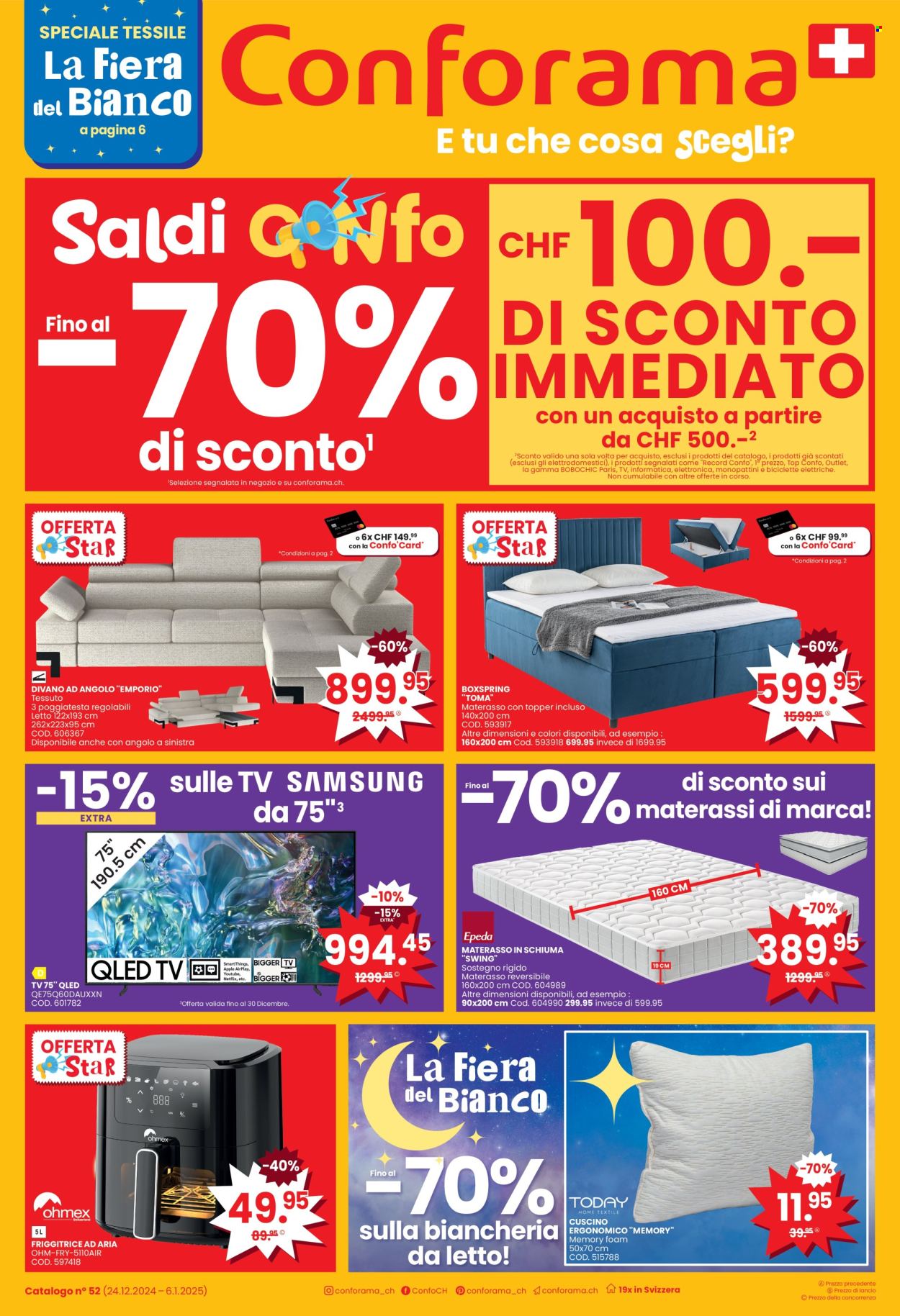 Volantino Conforama - 24.12.2024 - 6.1.2025. Pagina 1