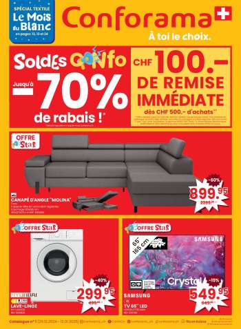 Volantino Conforama - 29.12.2024 - 13.1.2025.