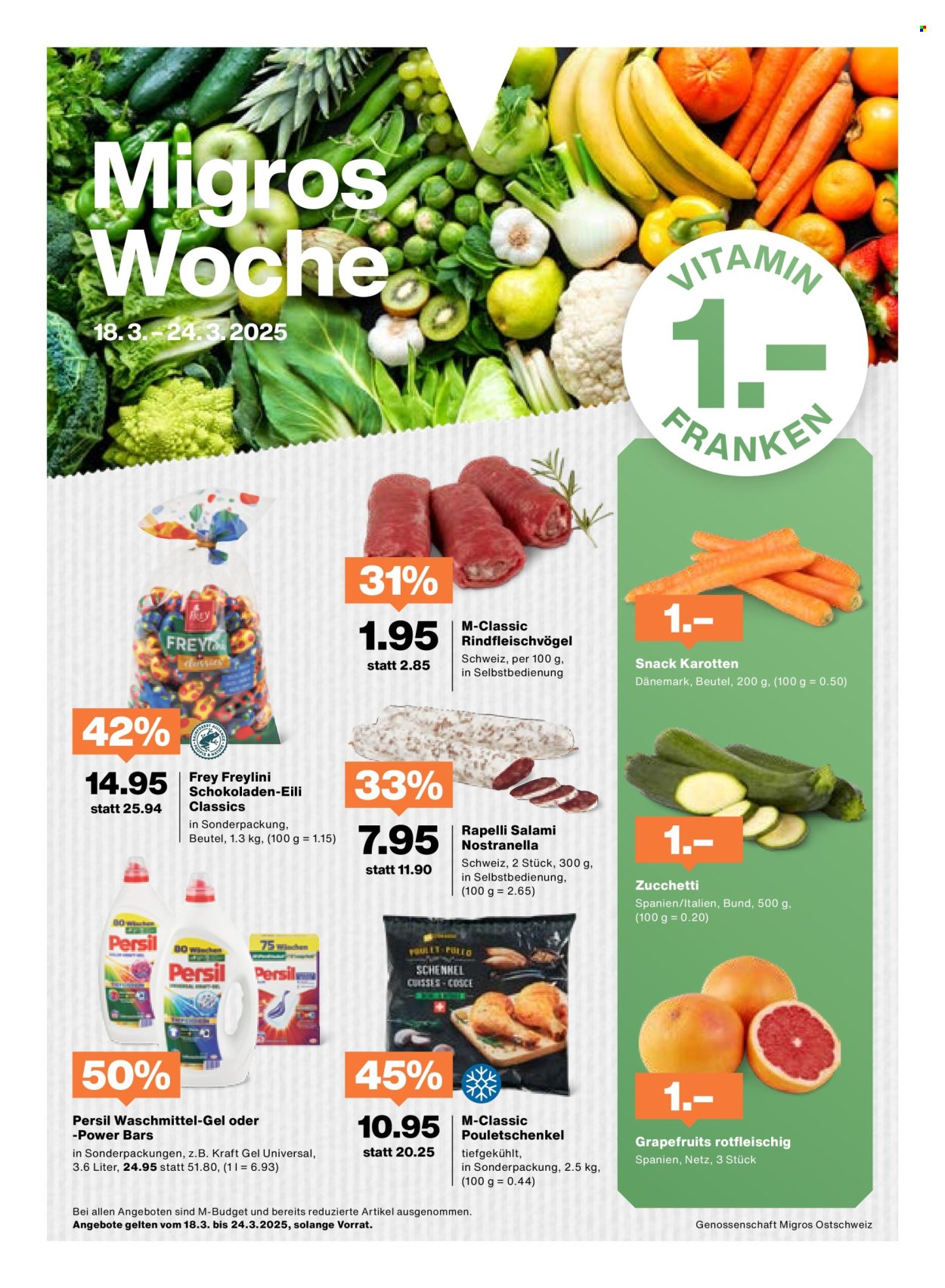 Prospekt Migros - 19.3.2025 - 24.3.2025. Seite 1