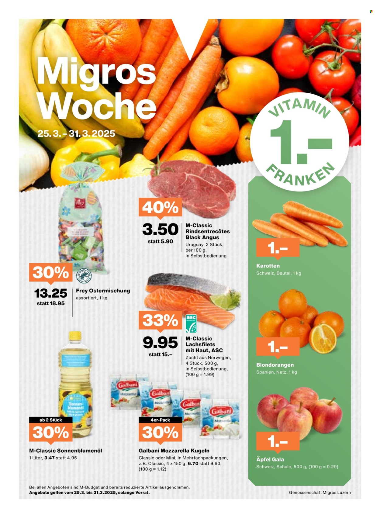 Catalogue Migros - 25.3.2025 - 31.3.2025. Page 1