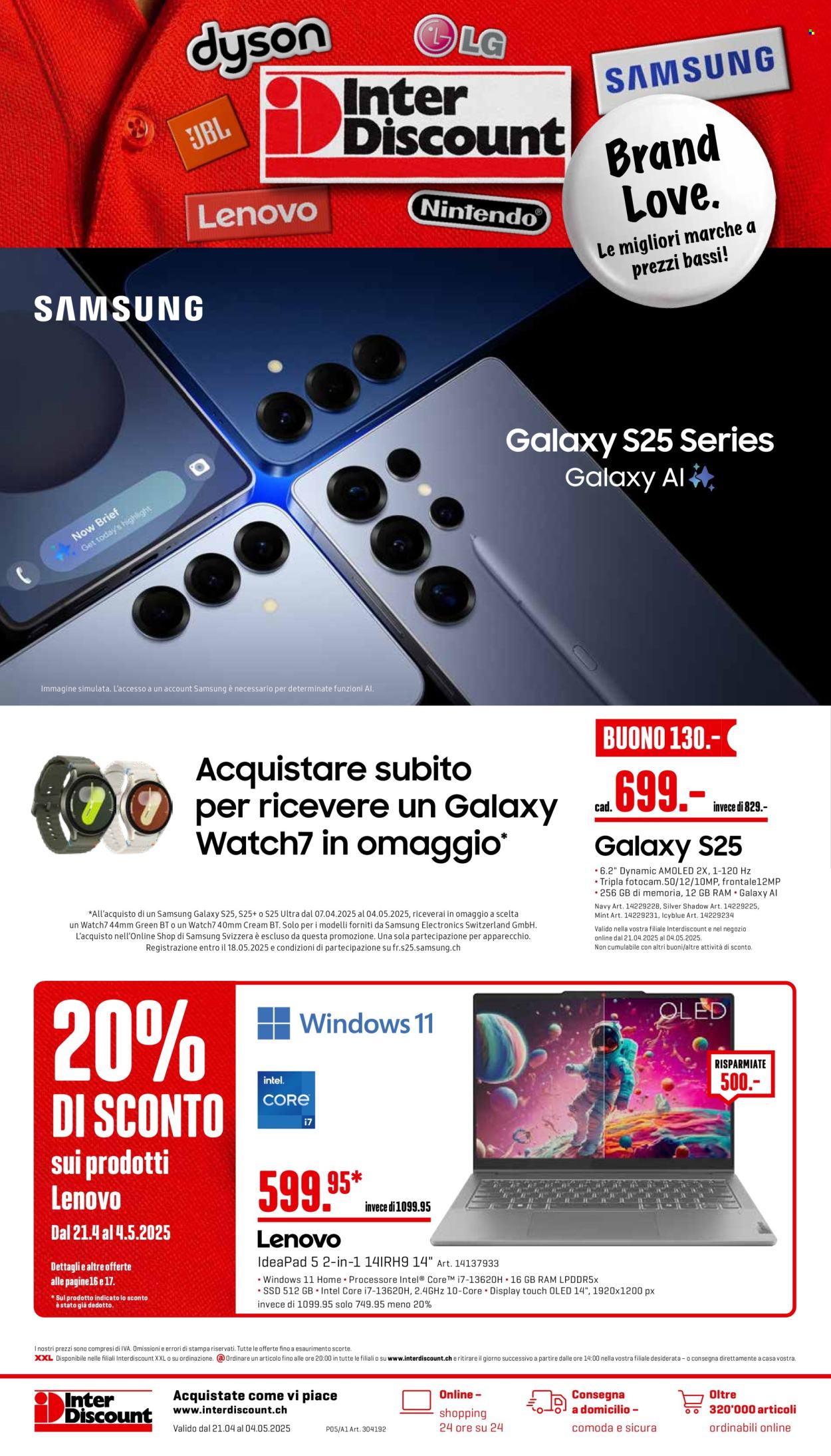 Prospekt Interdiscount - 21.4.2025 - 4.5.2025. Seite 1