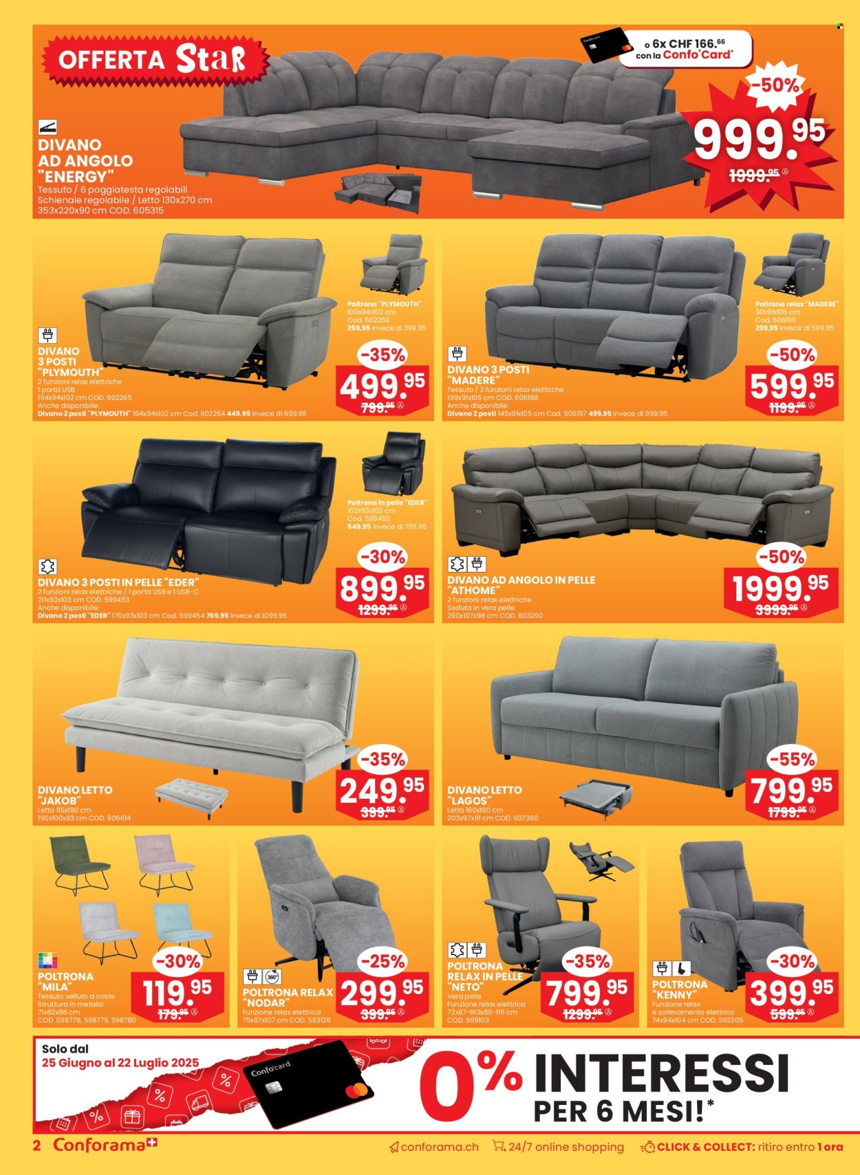 Volantino Conforama - 25.6.2025 - 8.7.2025. Pagina 2