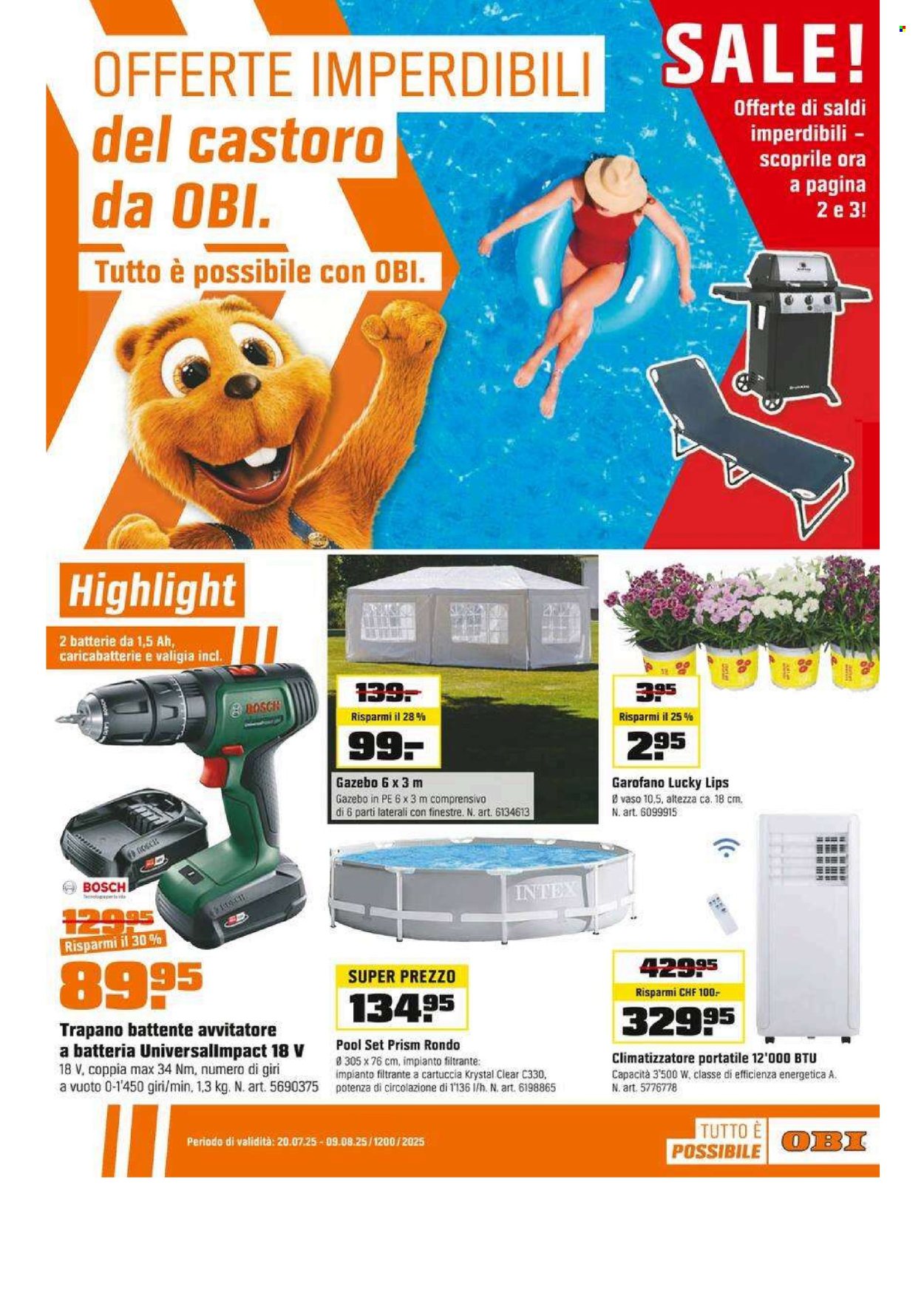 Volantino OBI - 20.7.2025 - 9.8.2025. Pagina 1