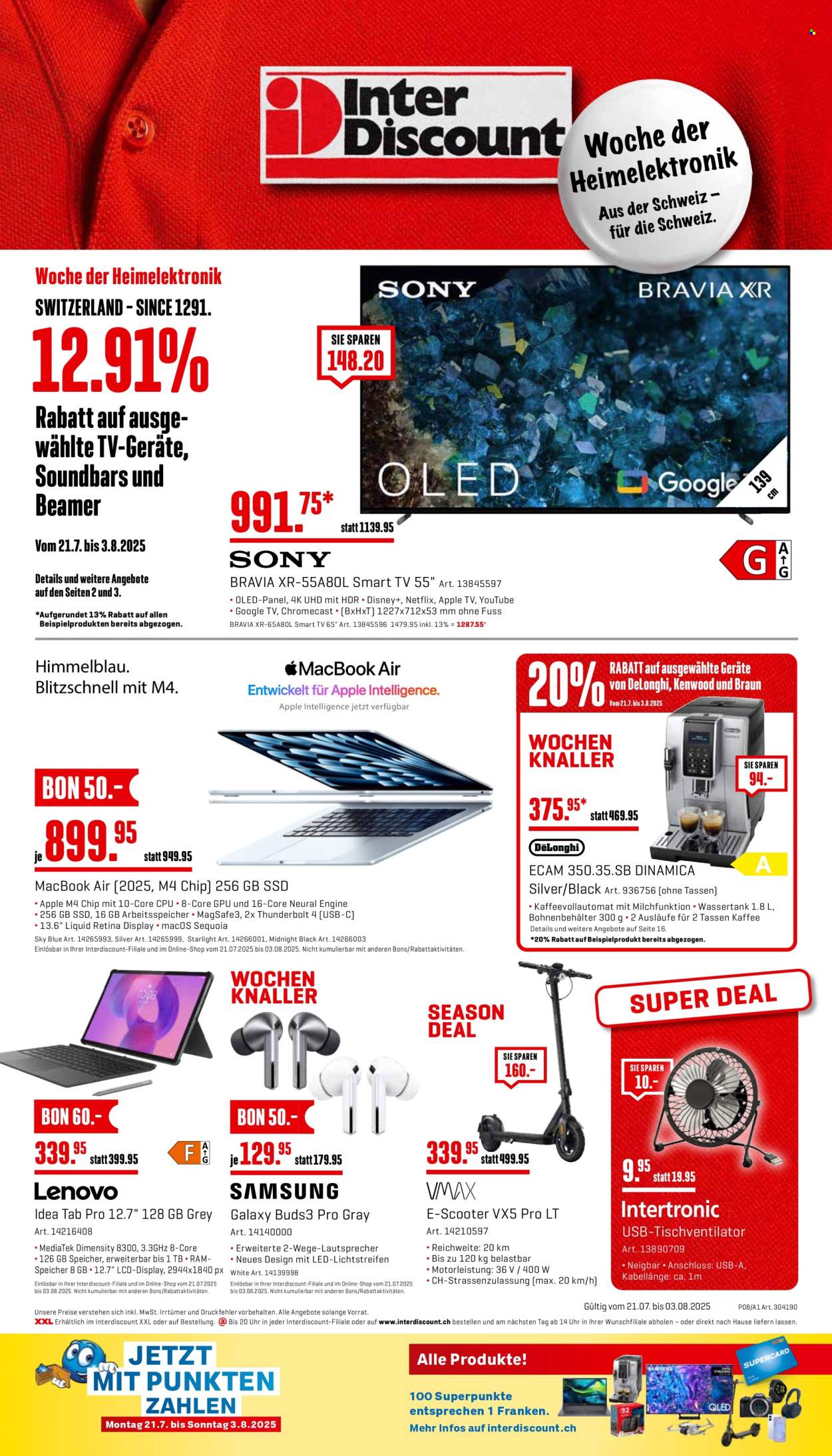 Volantino Interdiscount - 21.7.2025 - 3.8.2025. Pagina 20