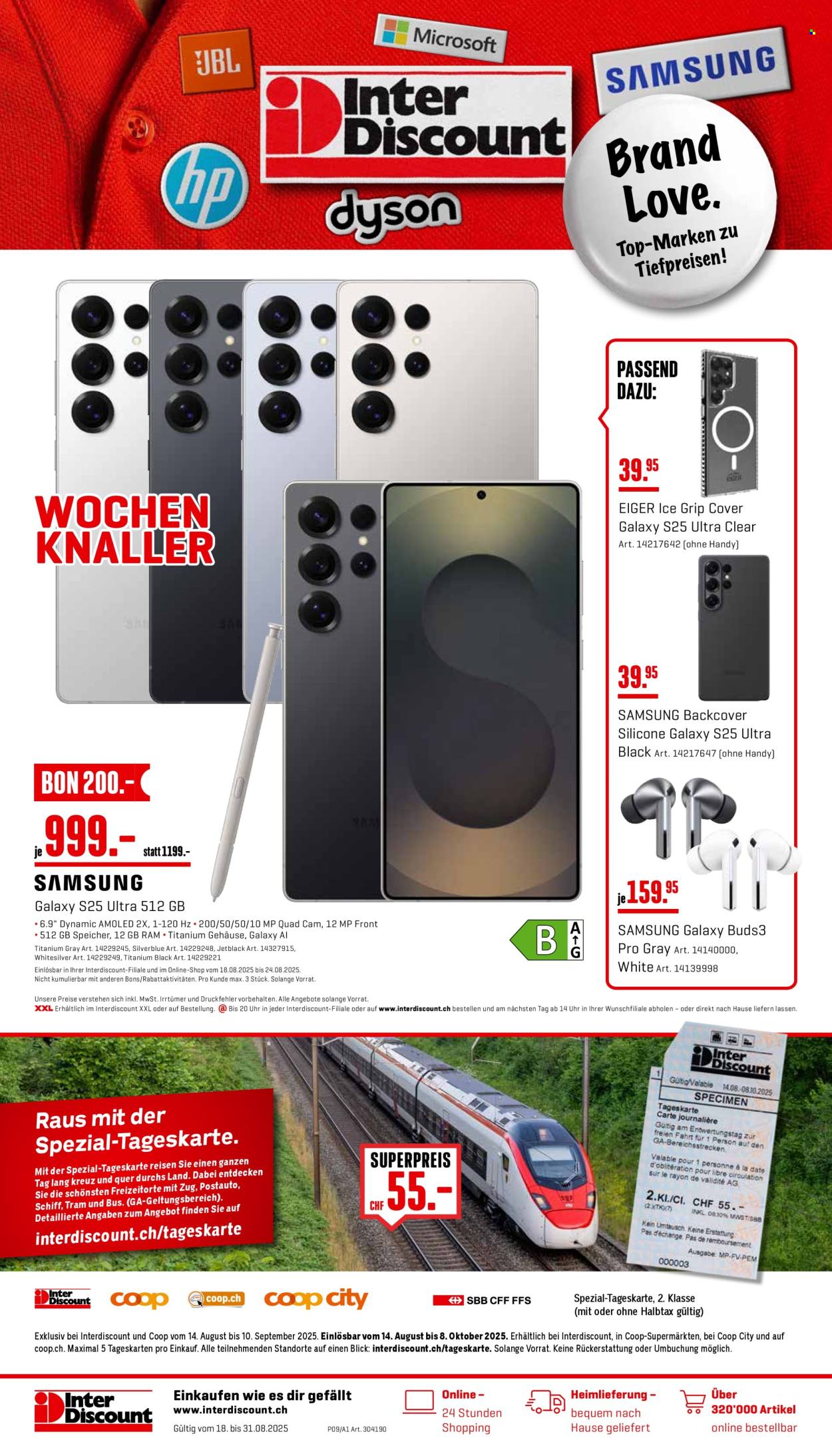 Prospekt Interdiscount - 18.8.2025 - 31.8.2025. Seite 1