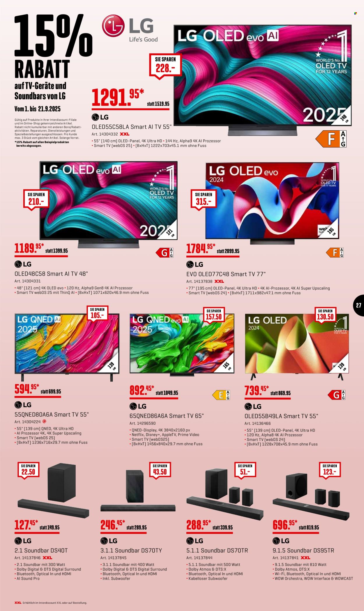 Volantino Interdiscount - 1.9.2025 - 21.9.2025. Pagina 27