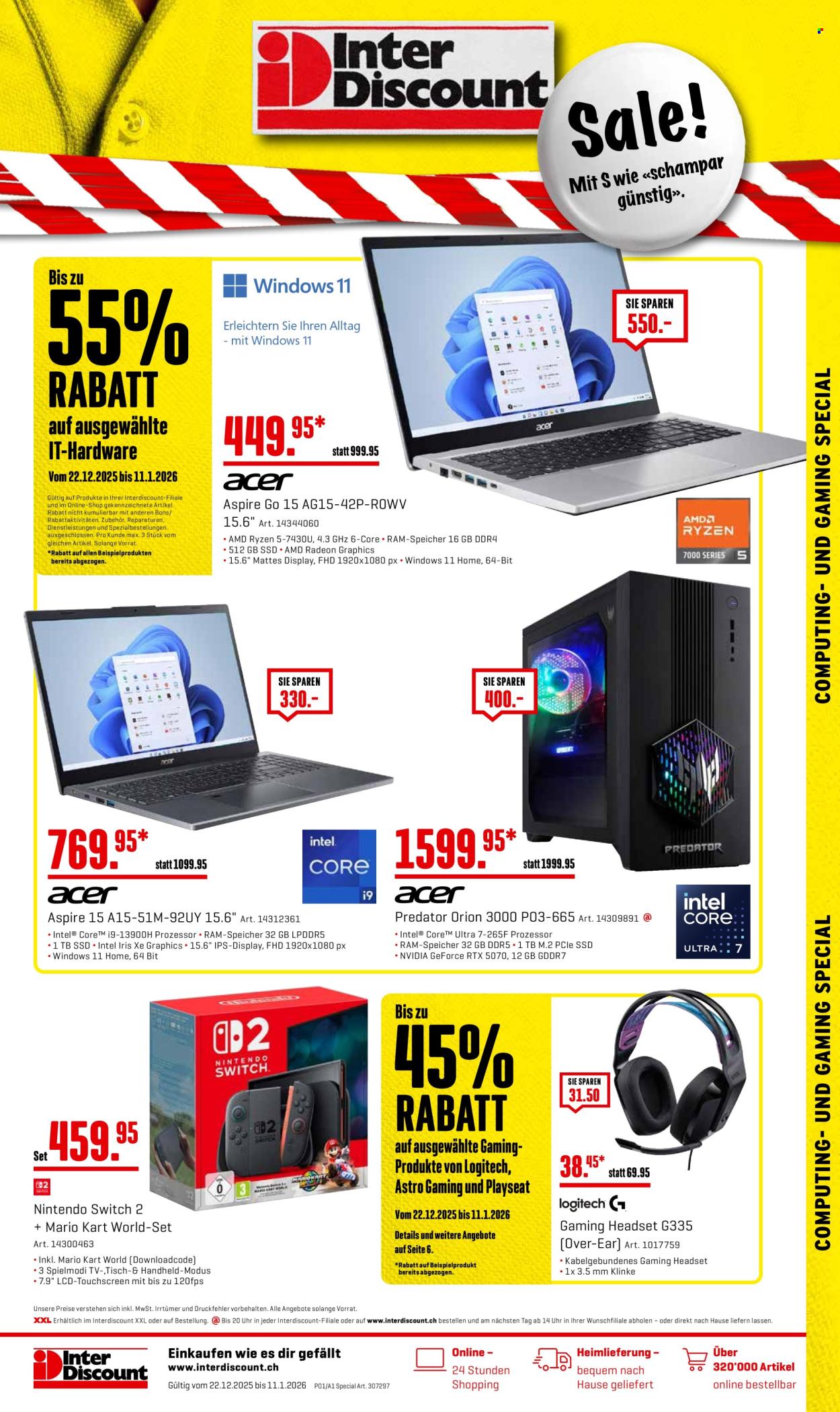 Prospekt Interdiscount - 22.12.2025 - 11.1.2026. Seite 1
