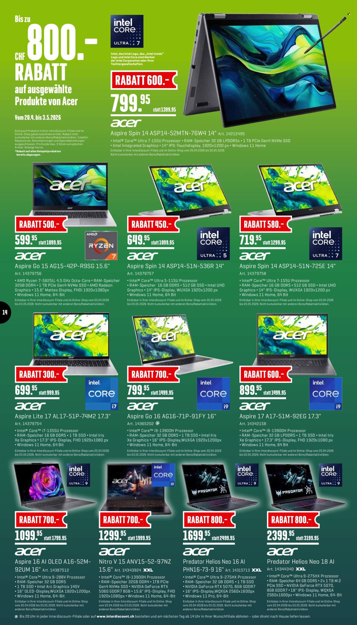 Prospekt Interdiscount - 20.4.2026 - 3.5.2026. Seite 14