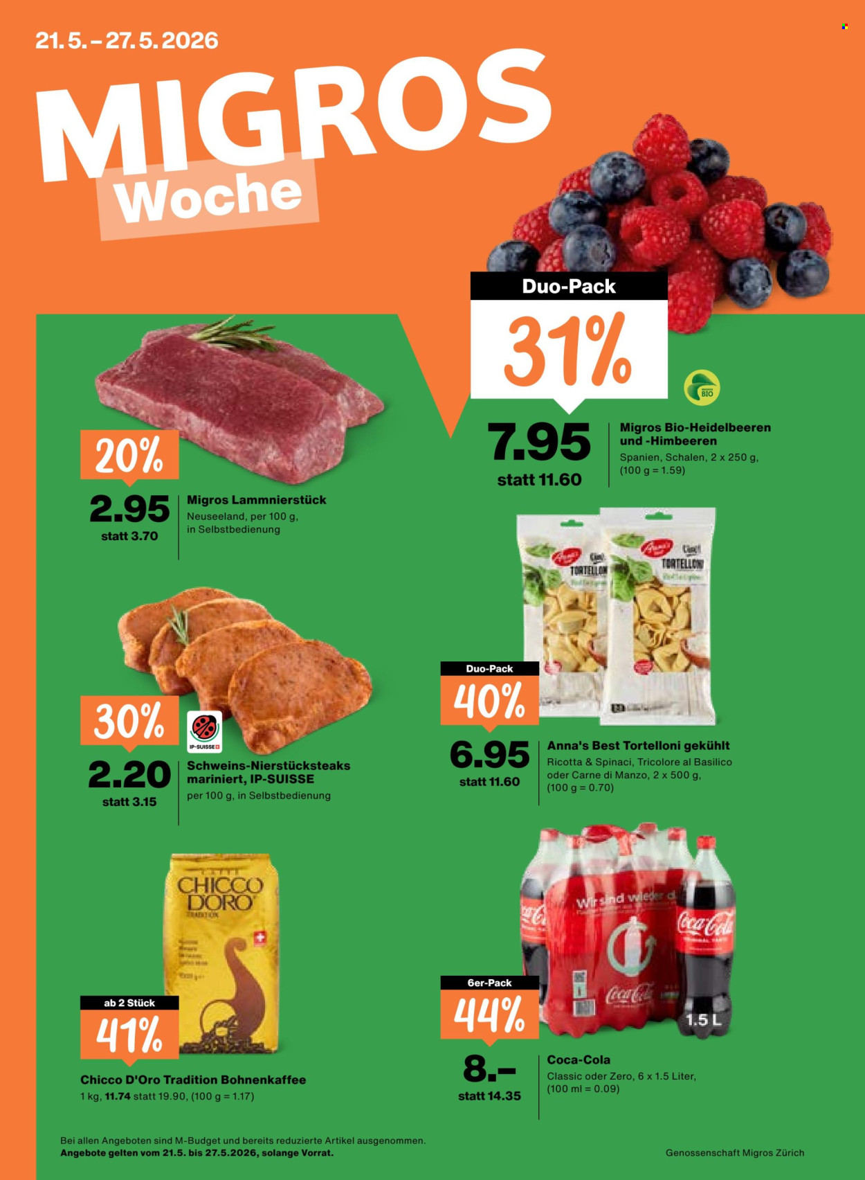 Prospekt Migros - 21.5.2026 - 27.5.2026. Seite 1