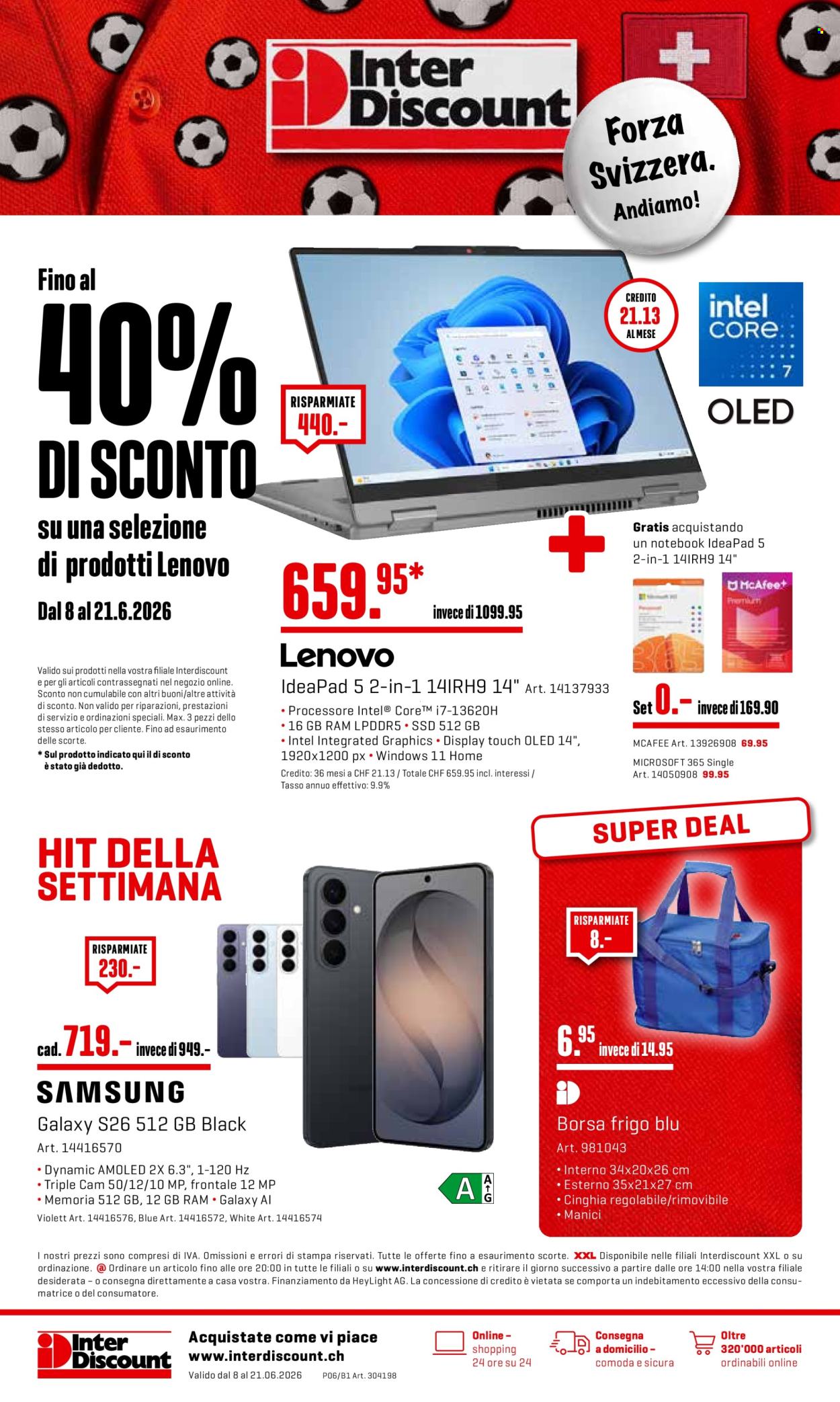 Prospekt Interdiscount - 8.6.2026 - 21.6.2026. Seite 1
