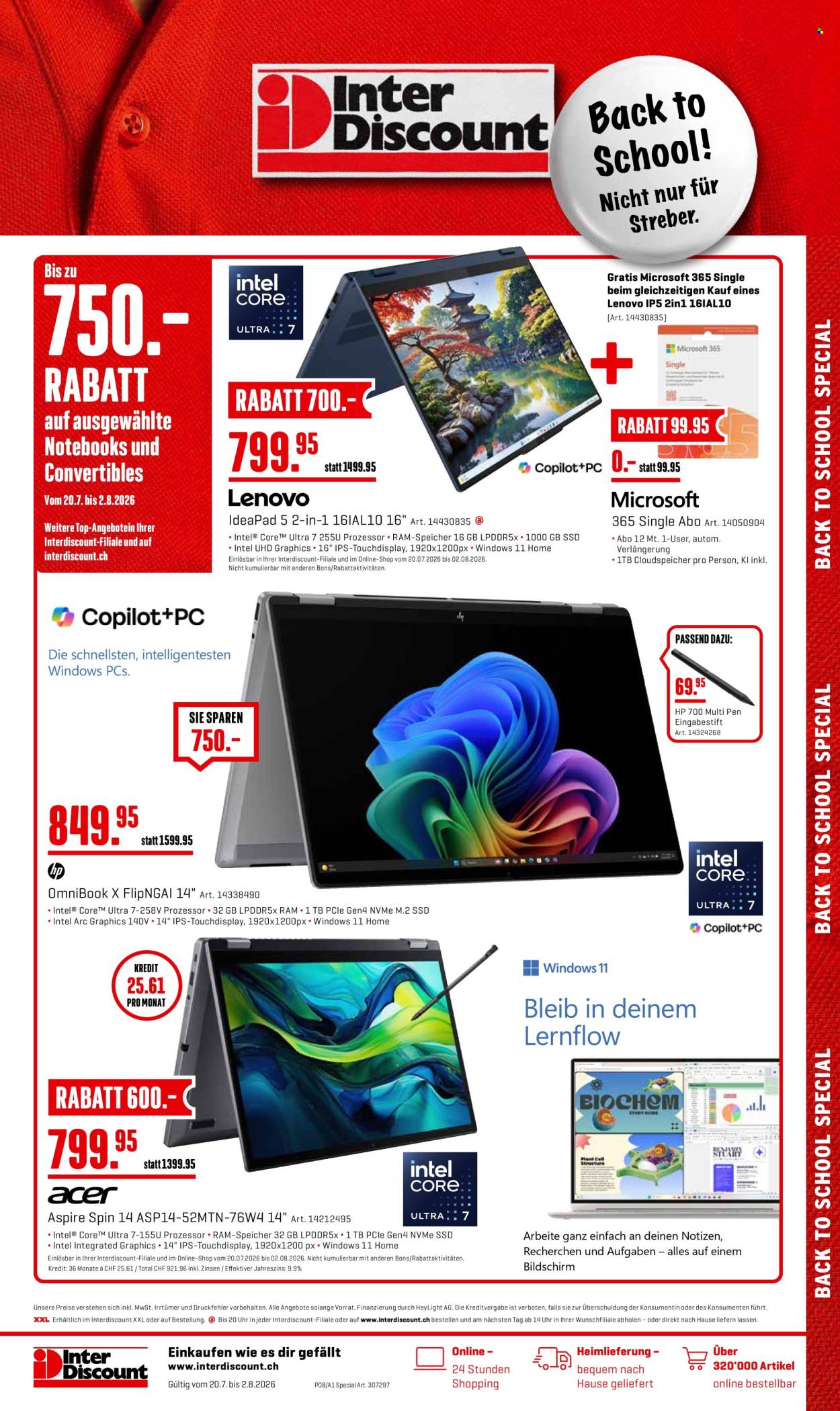 Catalogue Interdiscount - 20.7.2026 - 2.8.2026. Page 1