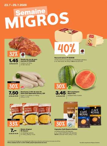 Prospekte Migros - 23.7.2026 - 29.7.2026.