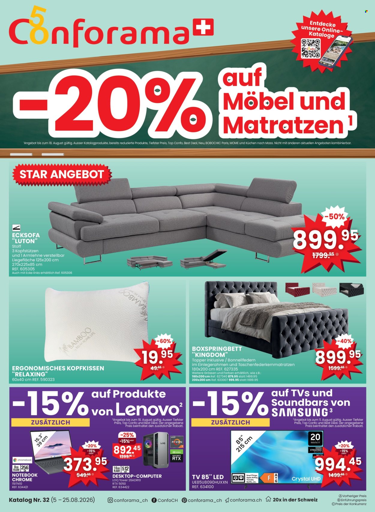 Volantino Conforama - 5.8.2026 - 25.8.2026. Pagina 1