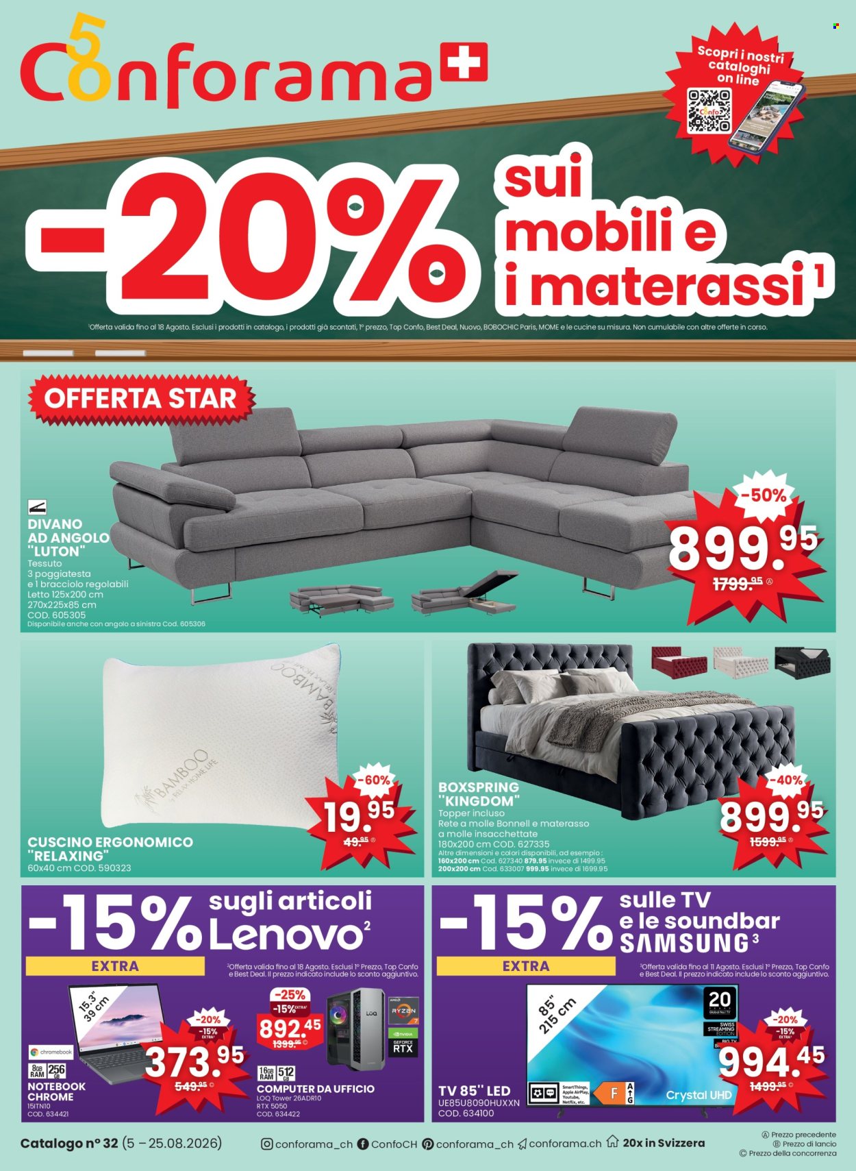 Volantino Conforama - 5.8.2026 - 25.8.2026. Pagina 1