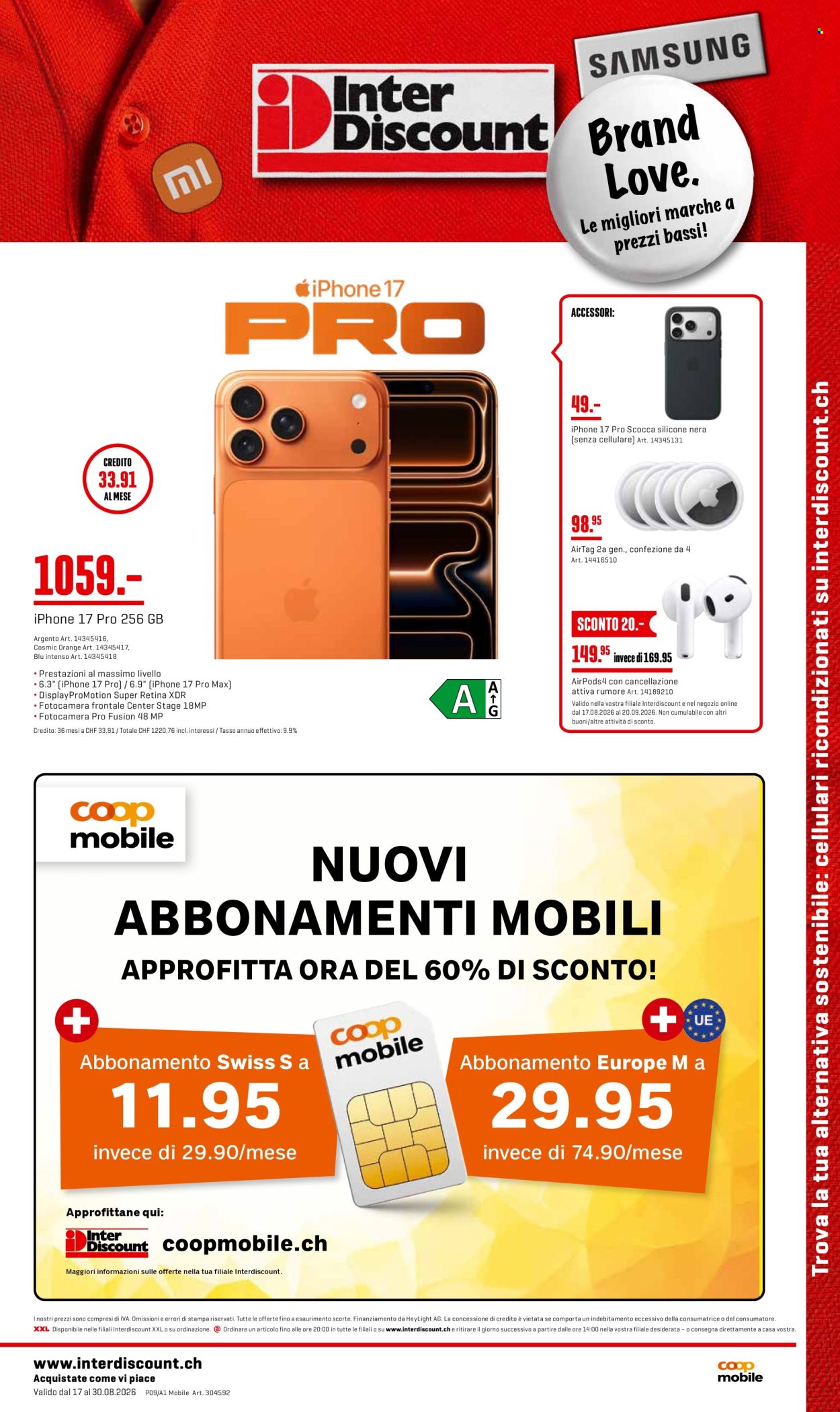 Catalogue Interdiscount - 17.8.2026 - 30.8.2026. Page 1
