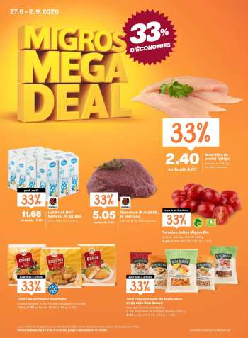 Catalogue Migros - 27.8.2026 - 2.9.2026.