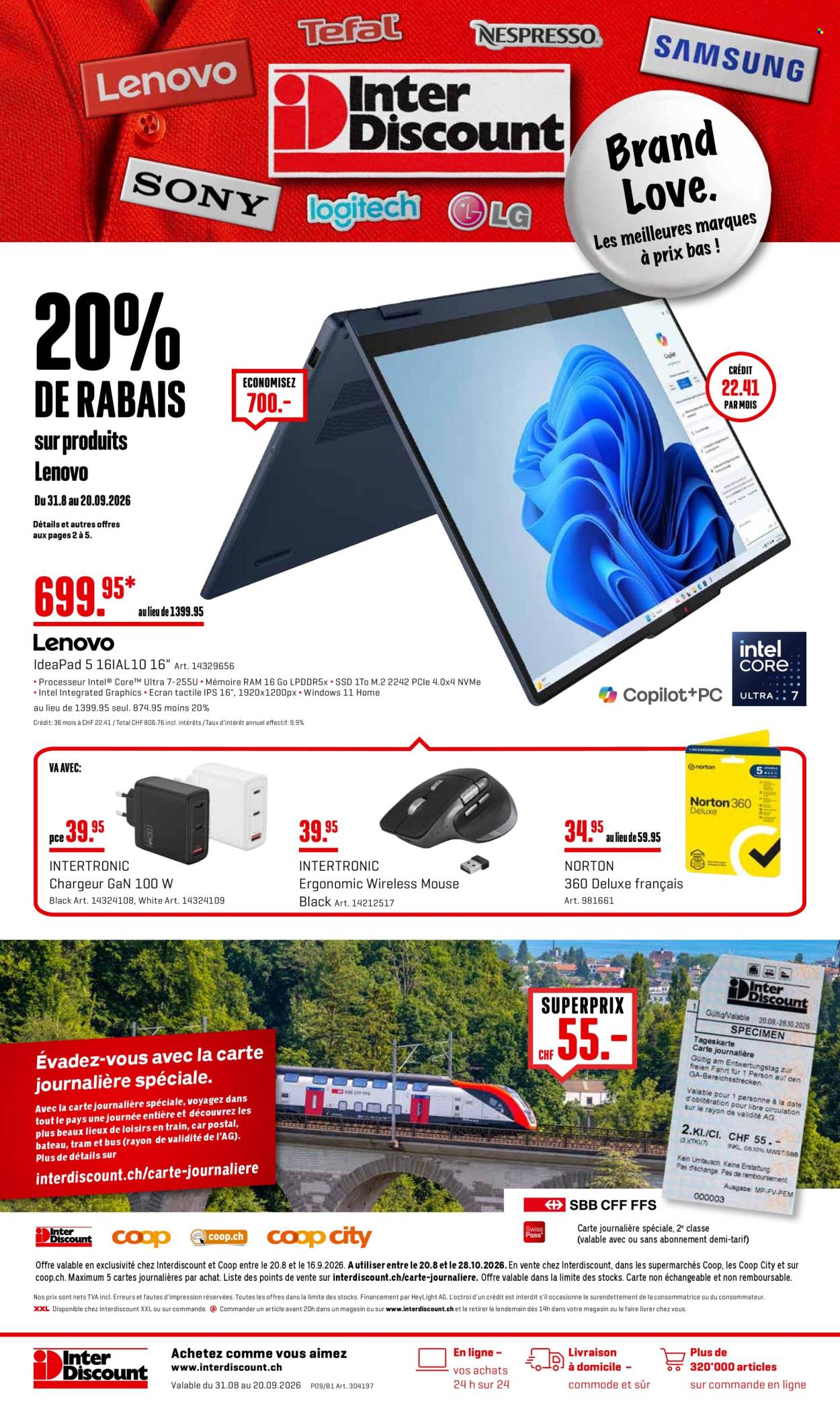 Volantino Interdiscount - 31.8.2026 - 20.9.2026. Pagina 1