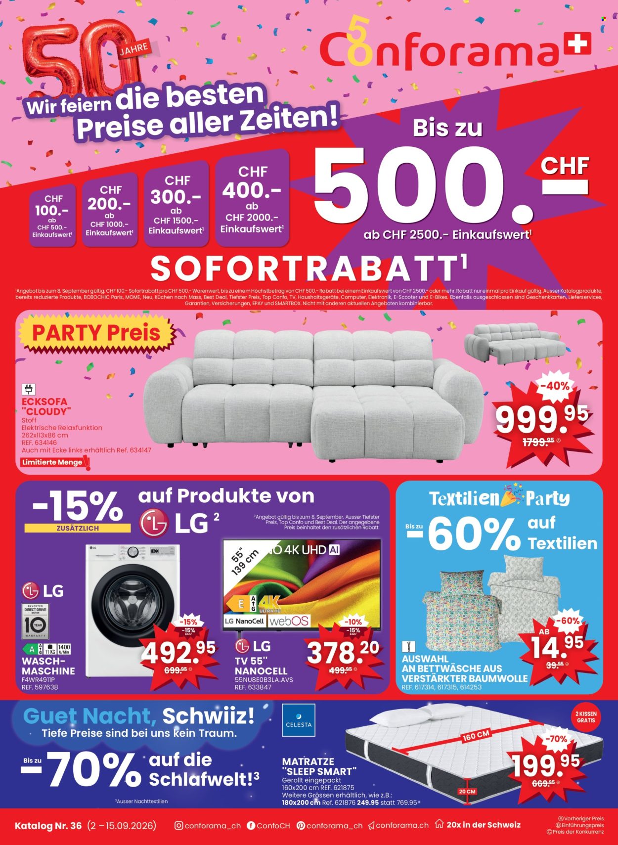 Volantino Conforama - 2.9.2026 - 15.9.2026. Pagina 1