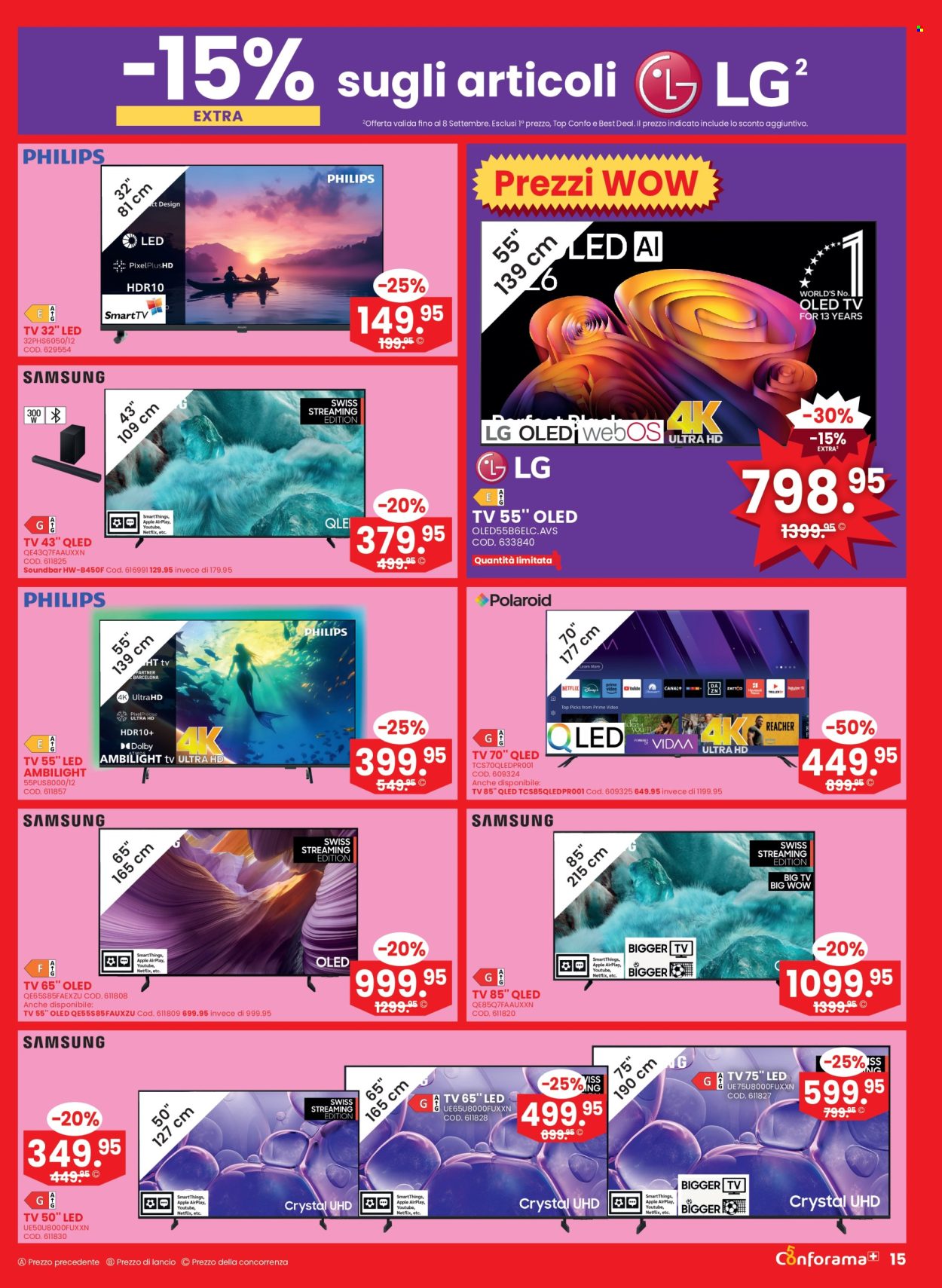 Volantino Conforama - 2.9.2026 - 15.9.2026. Pagina 15