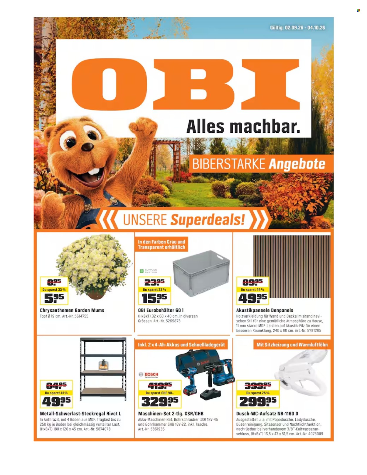 Volantino OBI - 2.9.2026 - 4.10.2026. Pagina 1