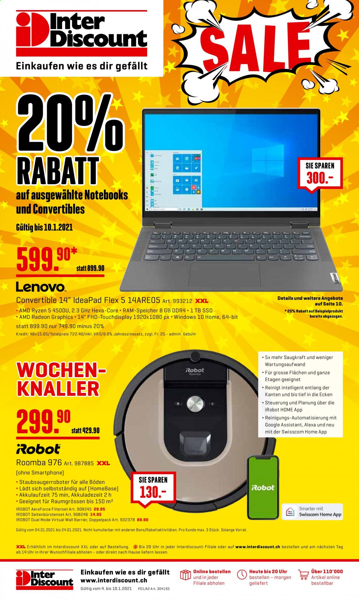 Prospekt Interdiscount - 4.1.2021 - 10.1.2021. Seite 1