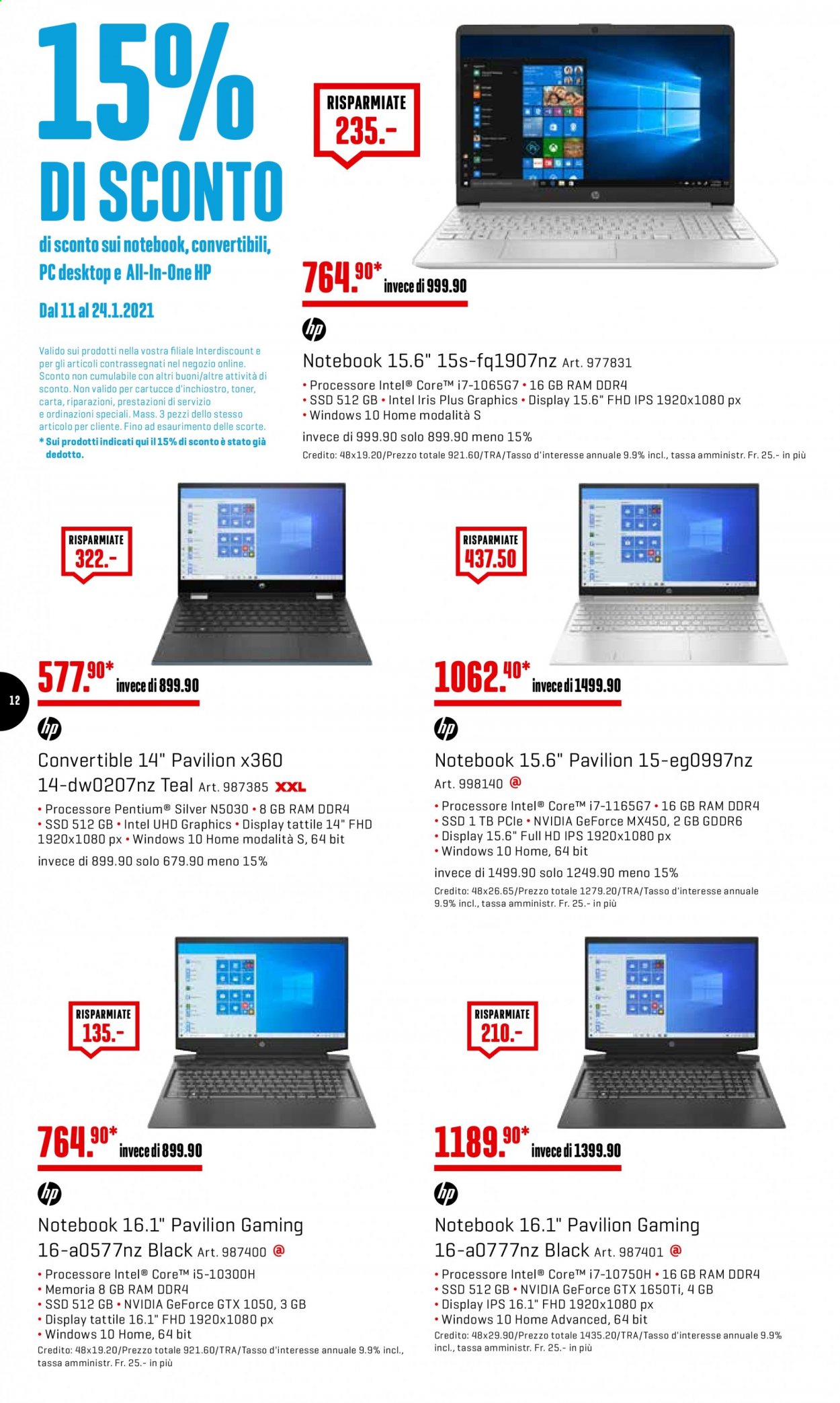 Volantino Interdiscount - 11.1.2021 - 24.1.2021. Pagina 12