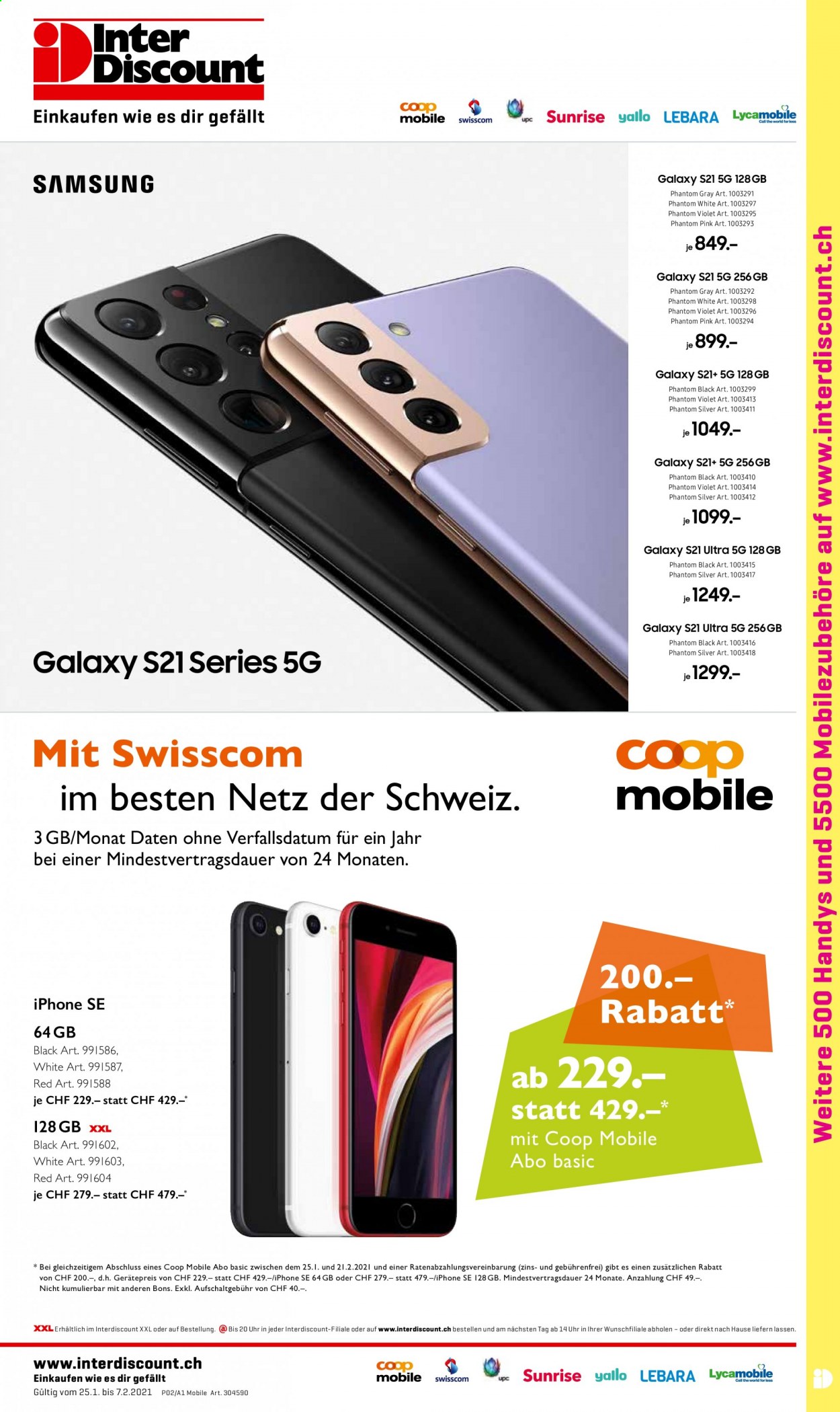 Prospekt Interdiscount - 25.1.2021 - 7.2.2021. Seite 1