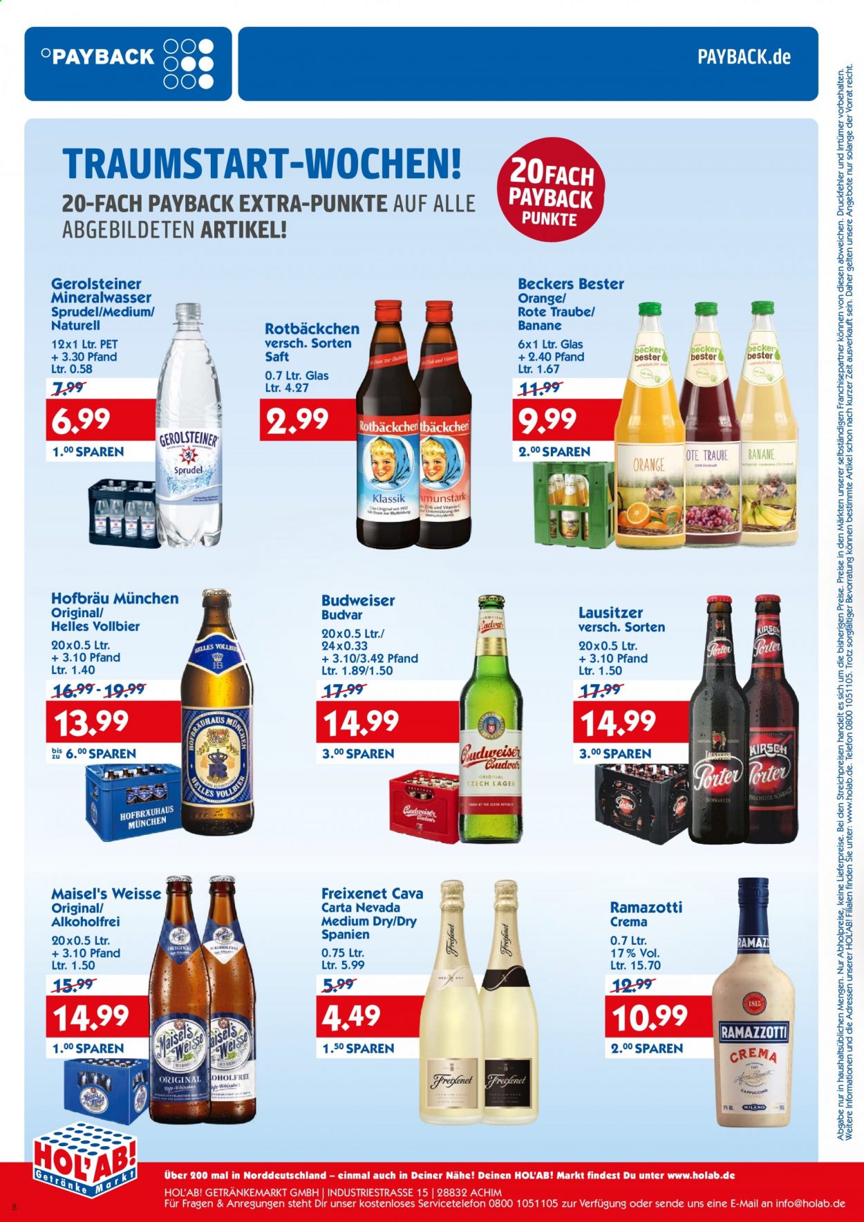 Hol'ab! Getränkemarkt Prospekte  - 4.01.2021 - 9.01.2021. Seite 8