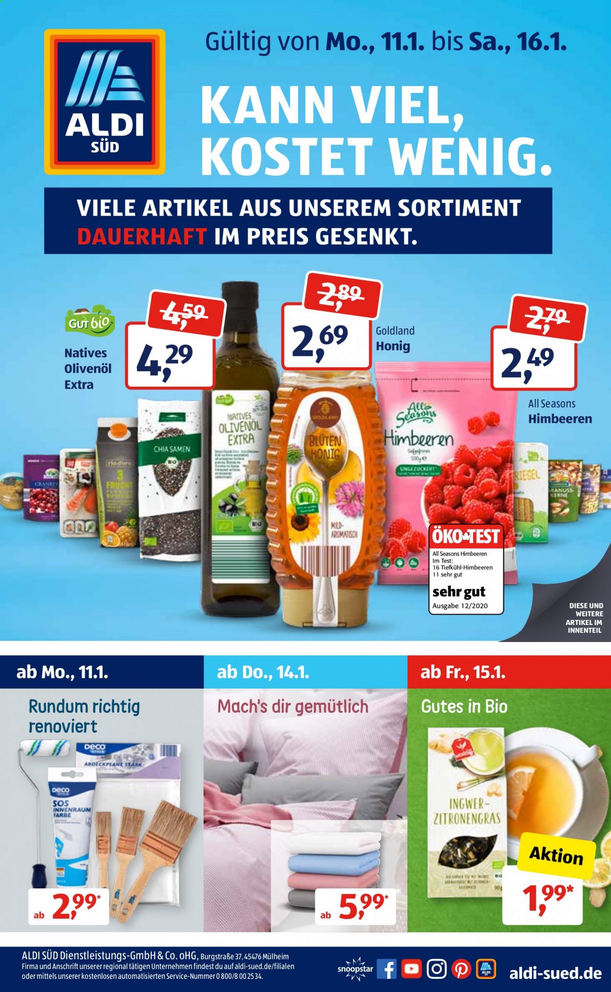 ALDI SÜD Prospekte  - 11.01.2021 - 16.01.2021. Seite 1