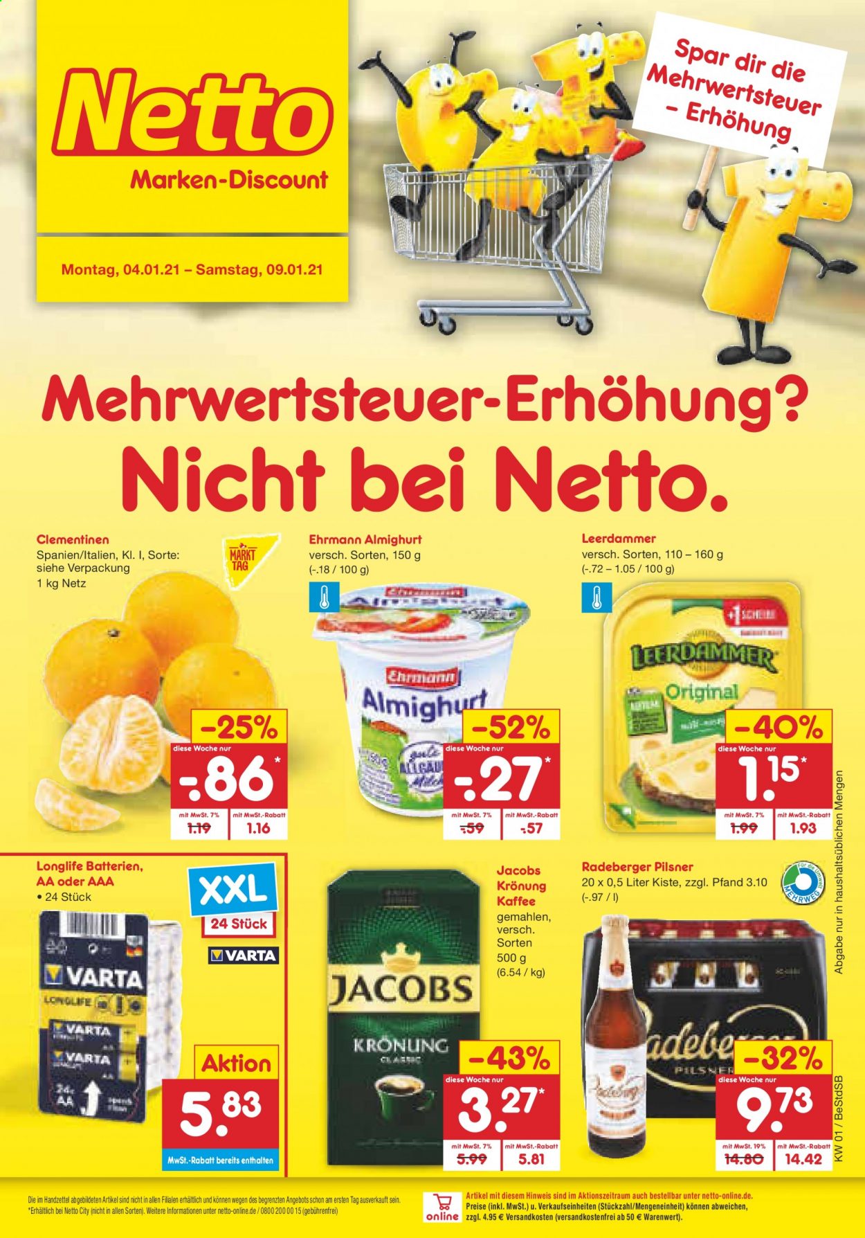 Netto Marken-Discount Prospekte  - 4.01.2021 - 9.01.2021. Seite 1