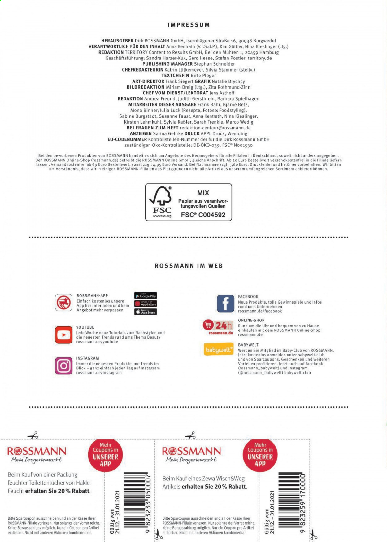 Rossmann Prospekte  - 1.01.2021 - 31.01.2021. Seite 122