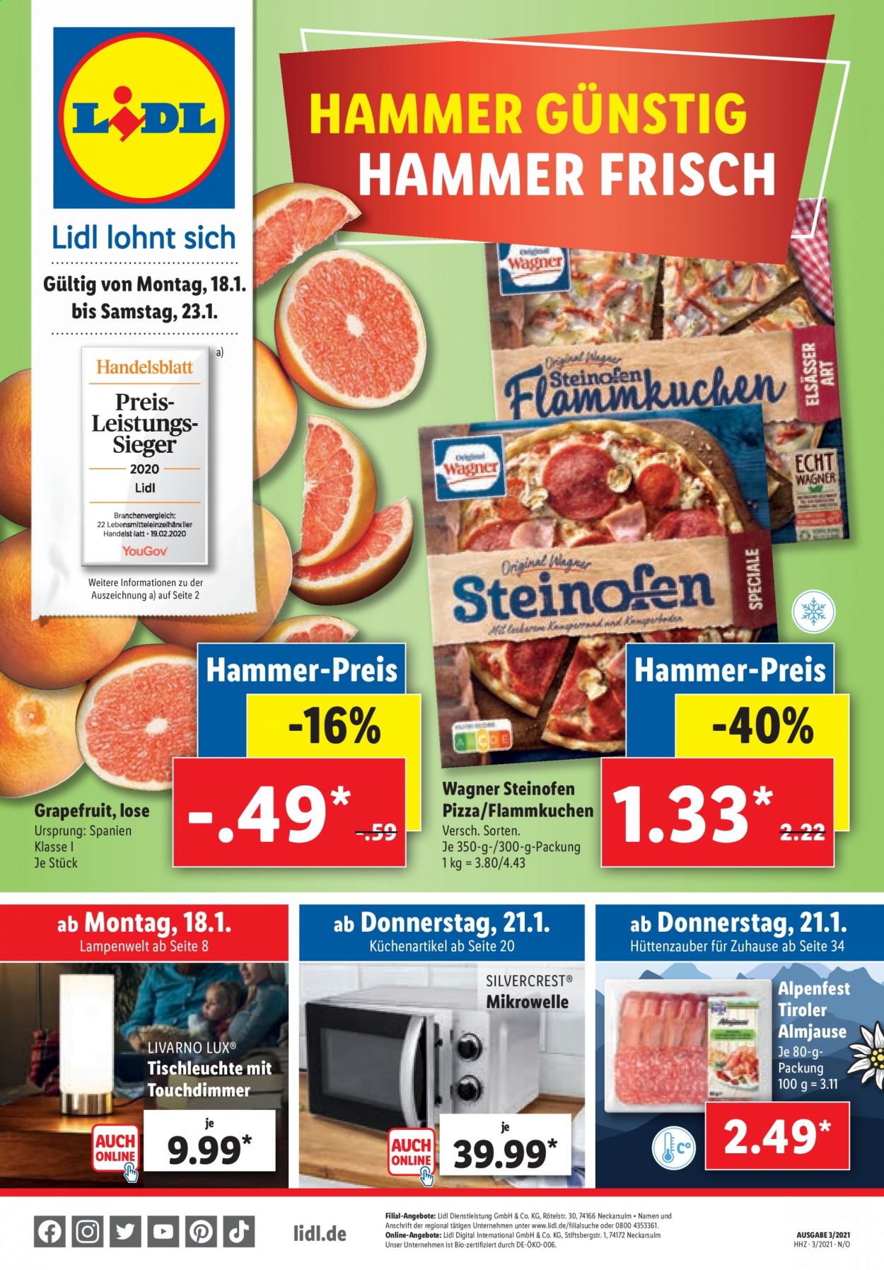 Lidl Prospekte  - 18.01.2021 - 23.01.2021. Seite 1