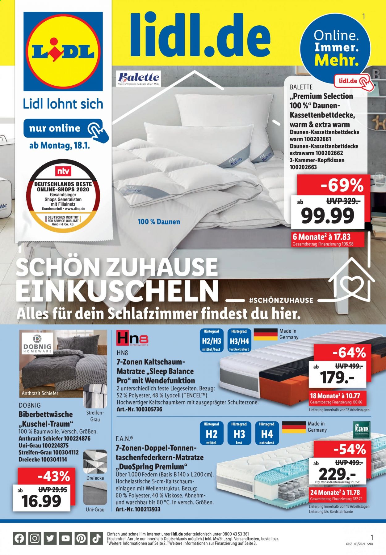 Lidl Prospekte  - 18.01.2021 - 24.01.2021. Seite 1