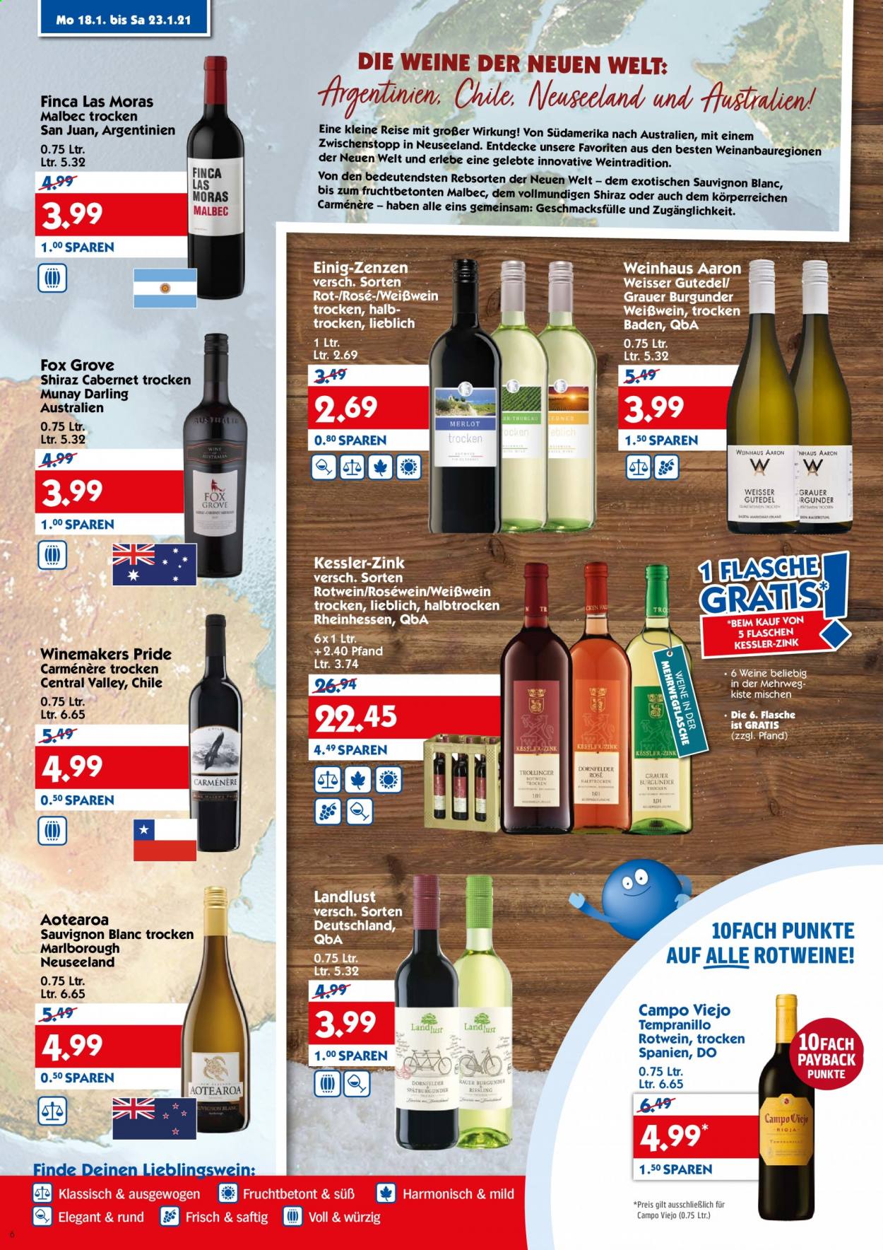 Hol'ab! Getränkemarkt Prospekte  - 18.01.2021 - 23.01.2021. Seite 6