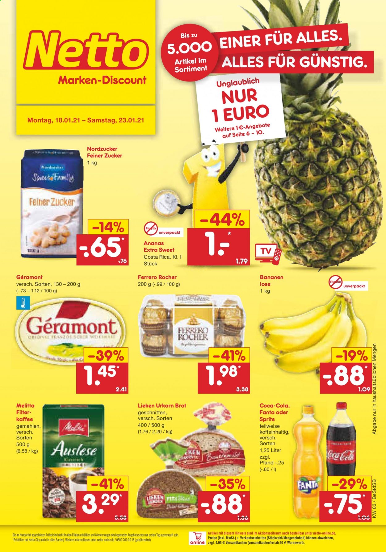 Netto Marken-Discount Prospekte  - 18.01.2021 - 23.01.2021. Seite 1