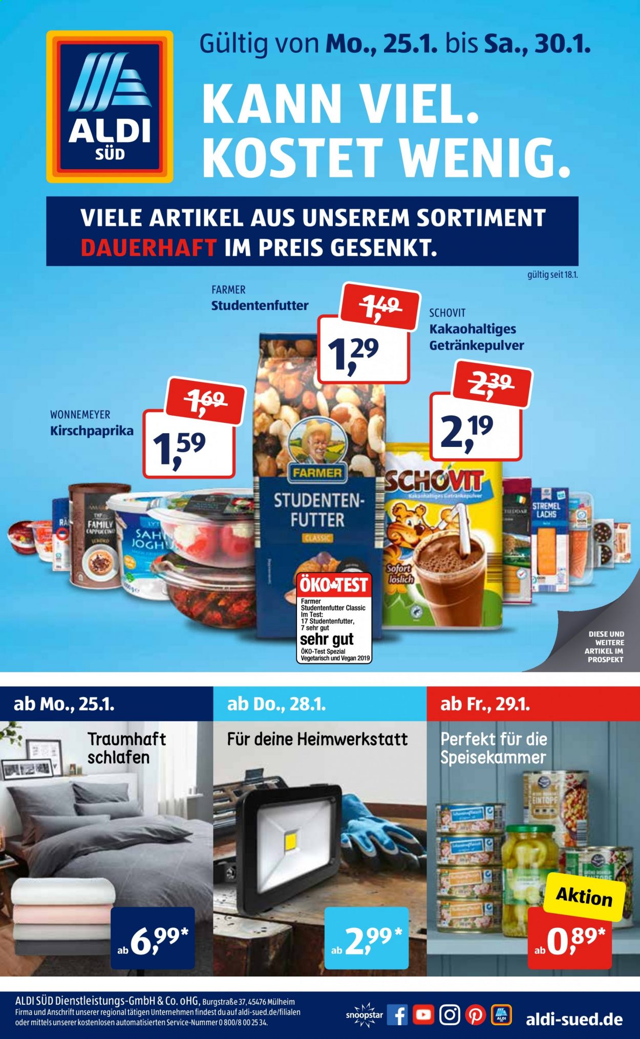ALDI SÜD Prospekte  - 25.01.2021 - 30.01.2021. Seite 1