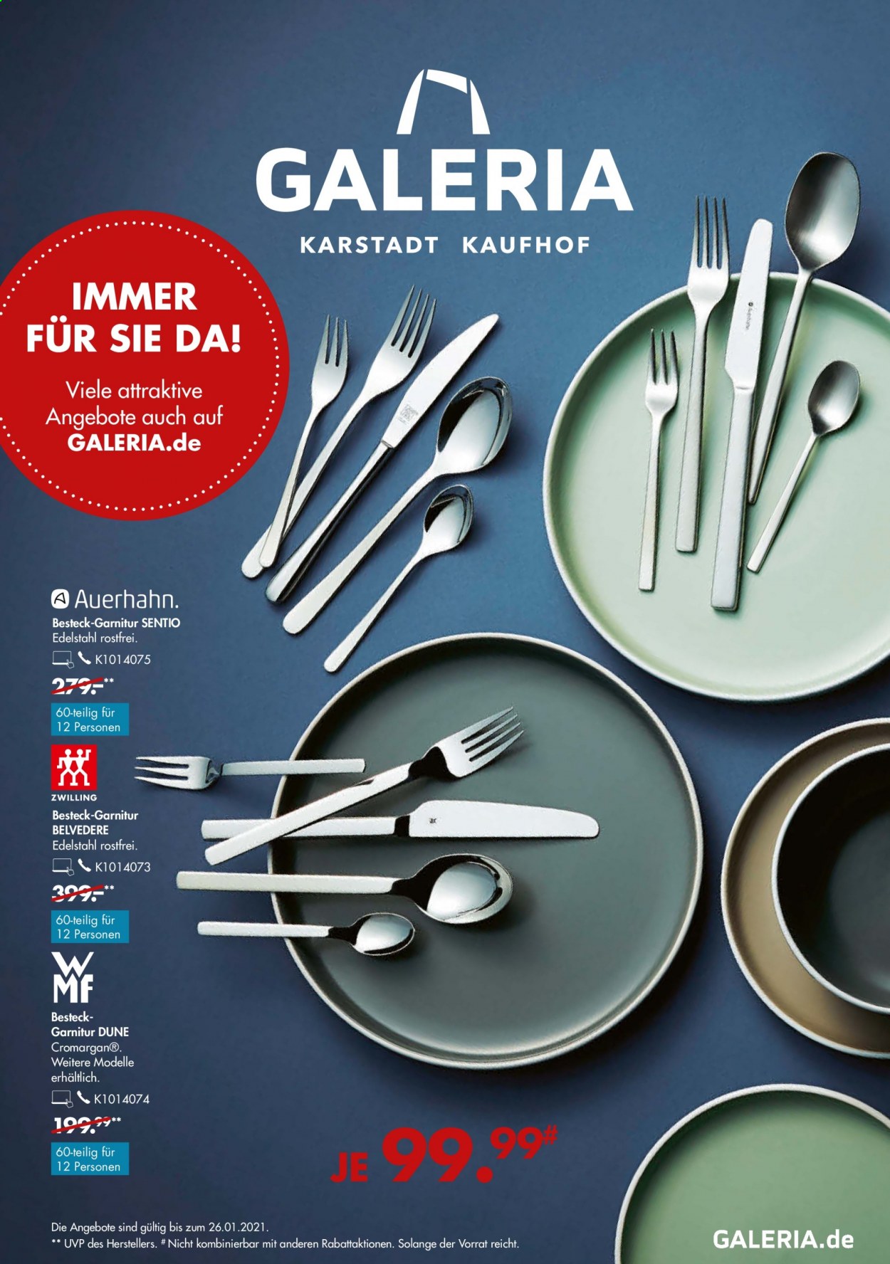 GALERIA Karstadt Kaufhof Prospekte  - 20.01.2021 - 26.01.2021. Seite 1