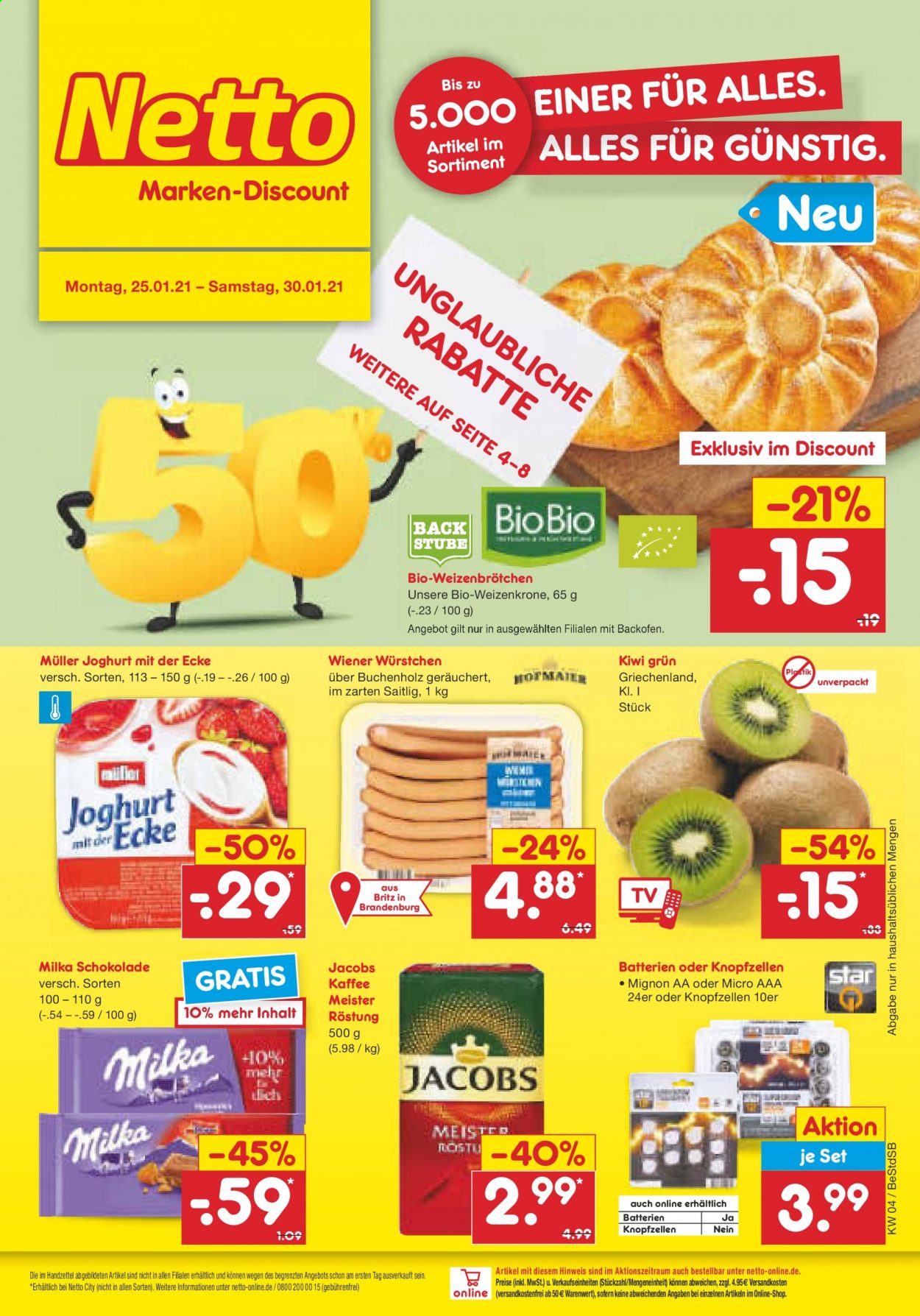 Netto Marken-Discount Prospekte  - 25.01.2021 - 30.01.2021. Seite 1