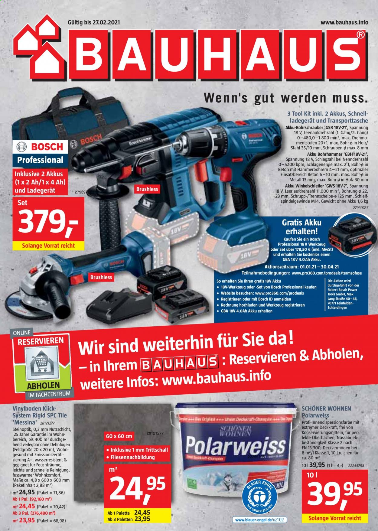 Bauhaus Prospekte  - 29.01.2021 - 27.02.2021. Seite 1